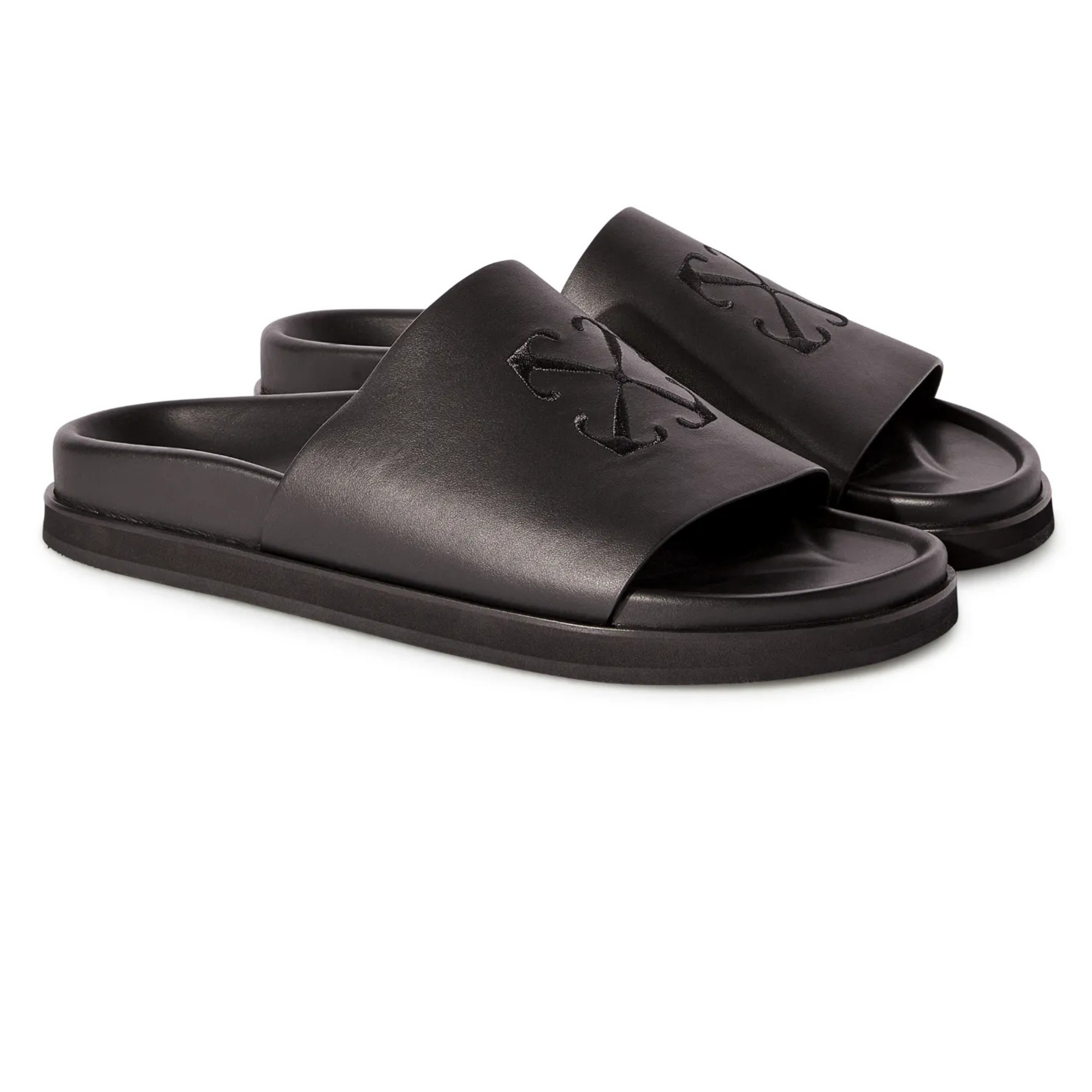 Off-White Pool Time Slides - Black