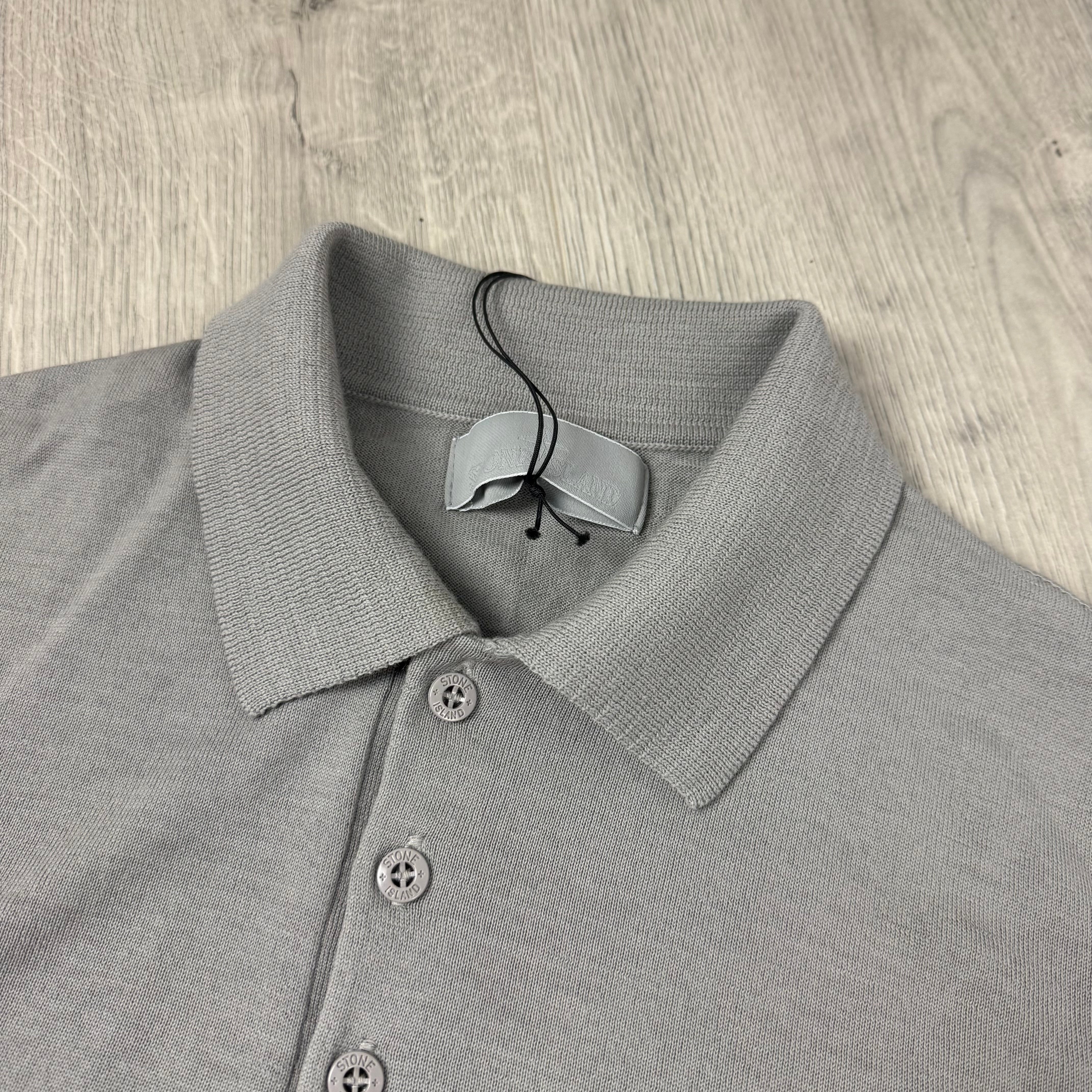 Stone Island Ghost Knit Polo Shirt - Grey