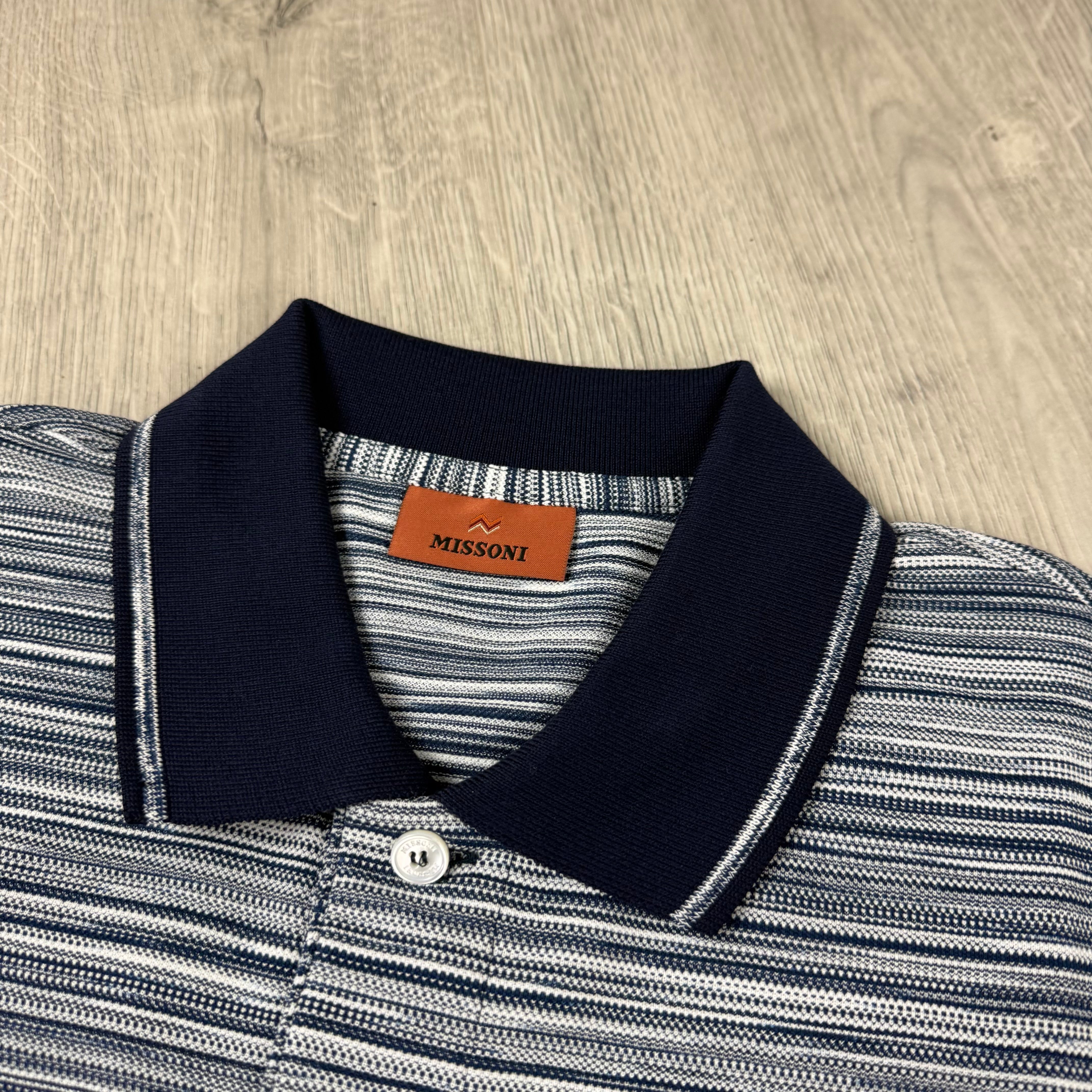 Missoni | Men's Space Dye Polo Shirt | Navy | Outlet Sale