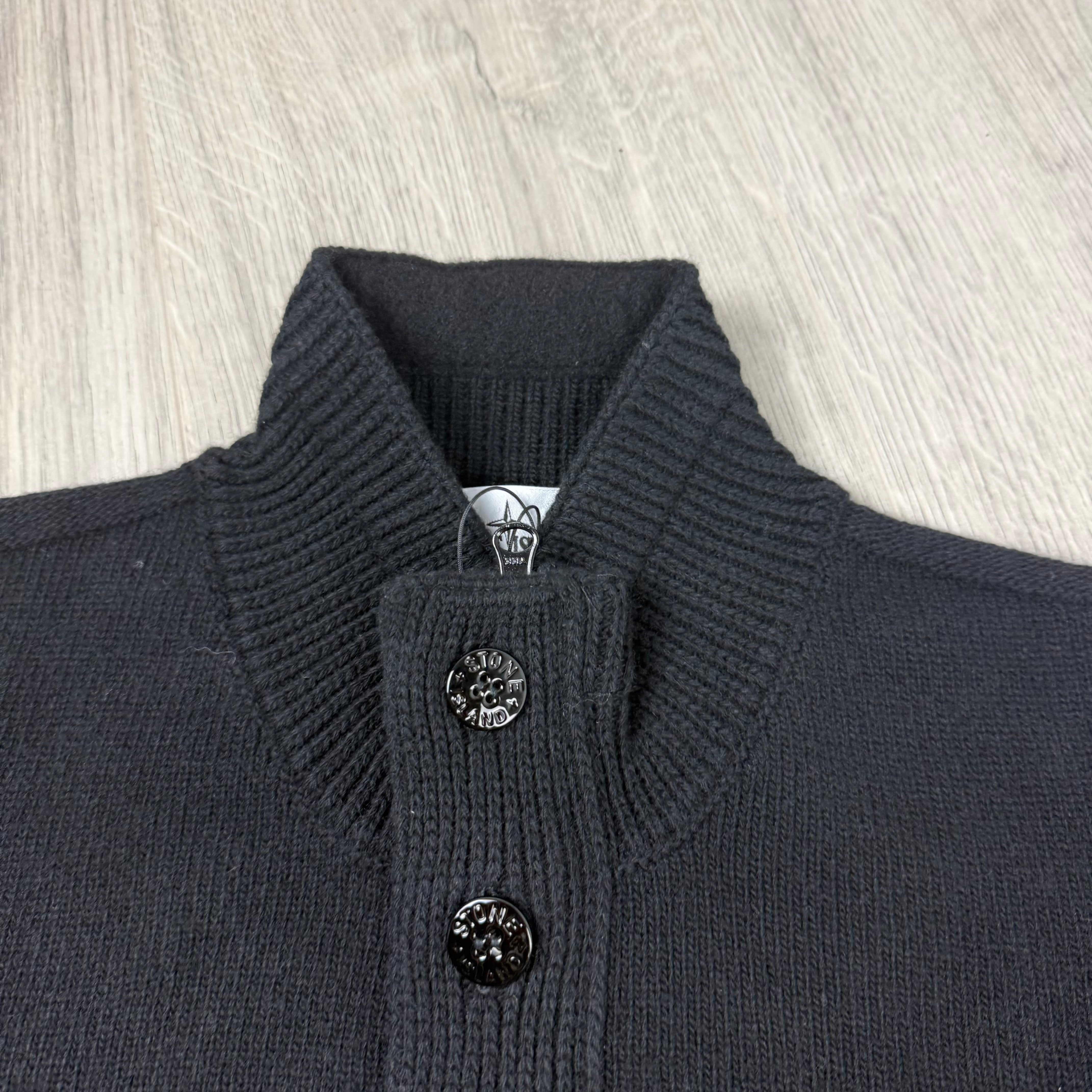 Stone Island Knit Zip Sweatshirt - Black