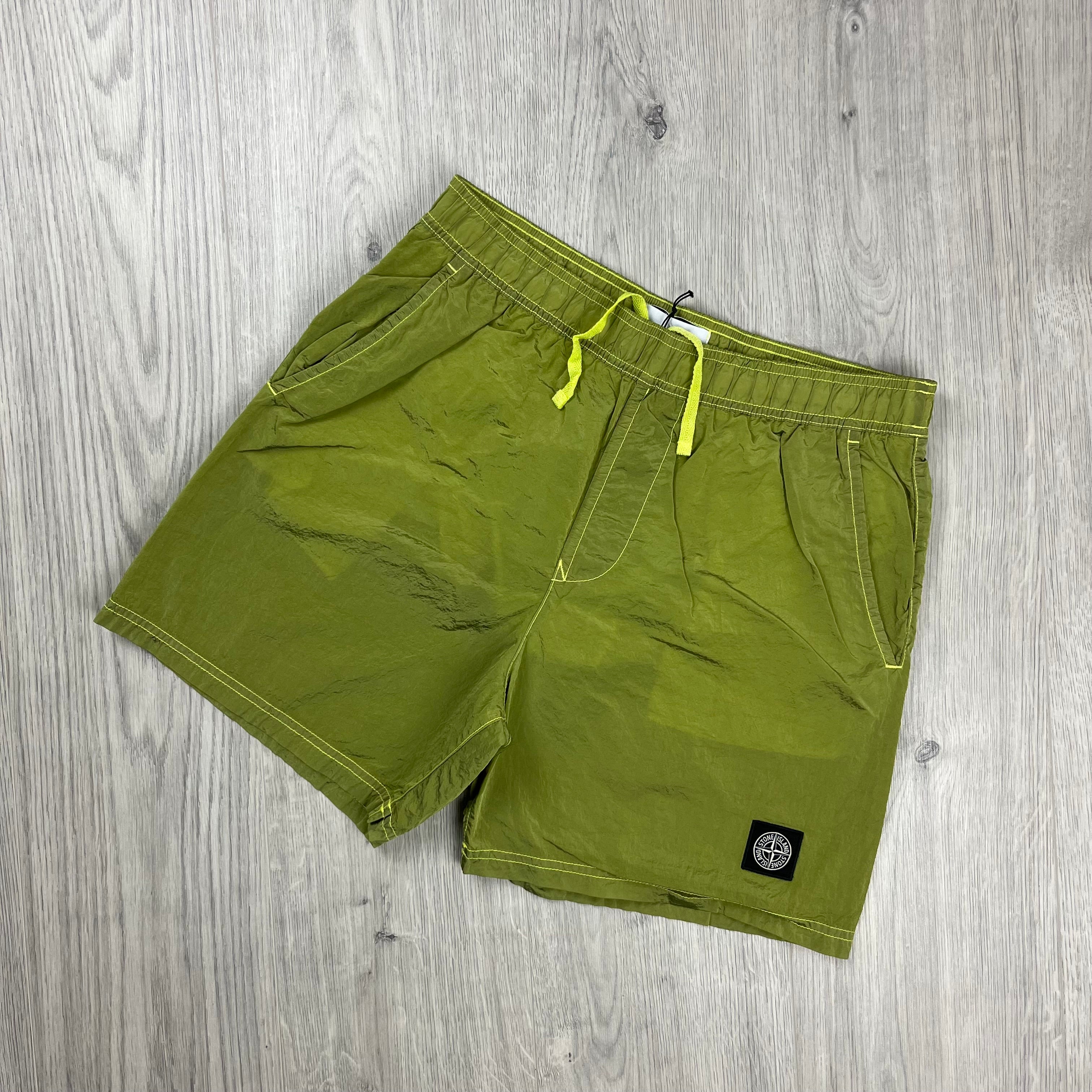 Stone island swim shorts green online