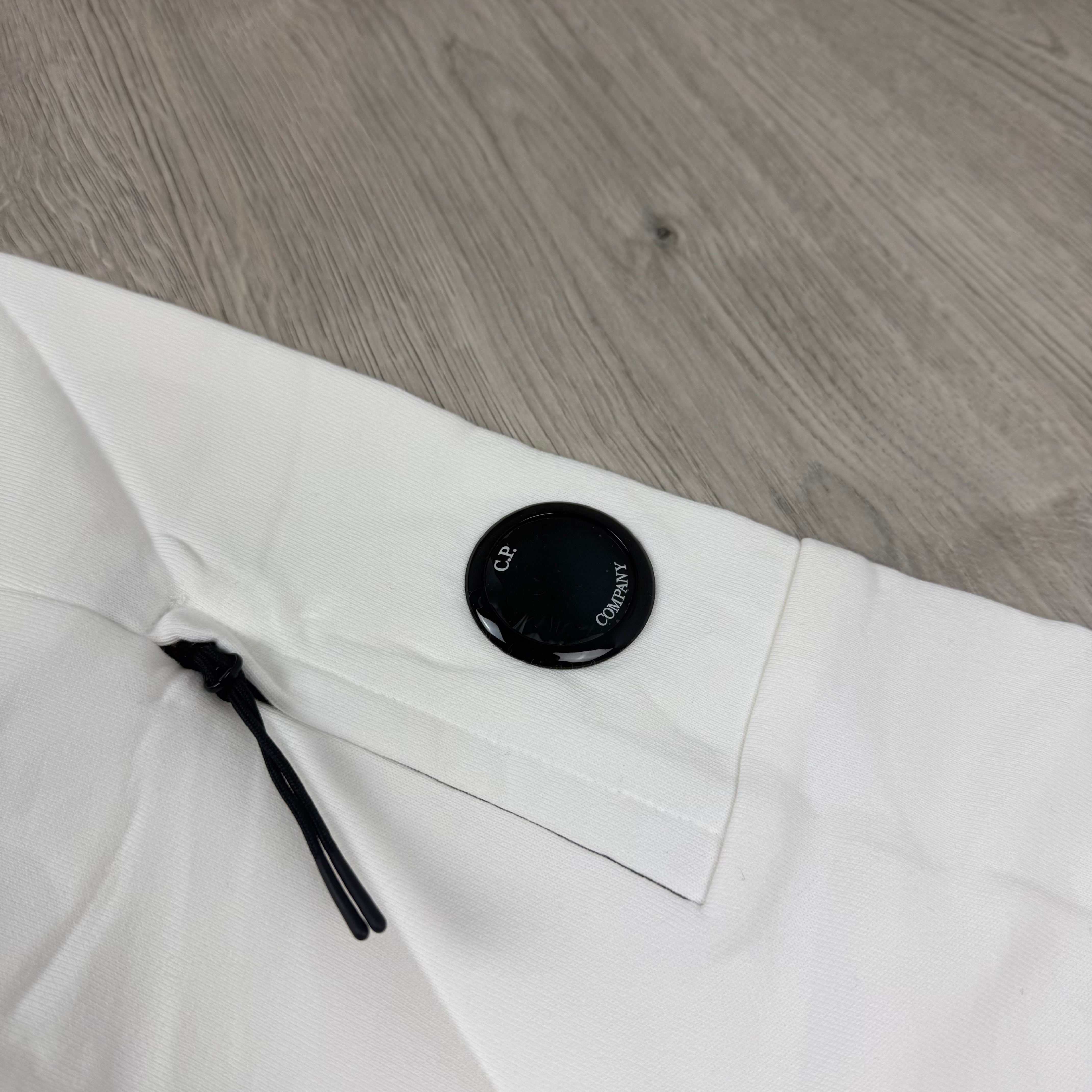 CP Company Raised Fleece Hoodie - White