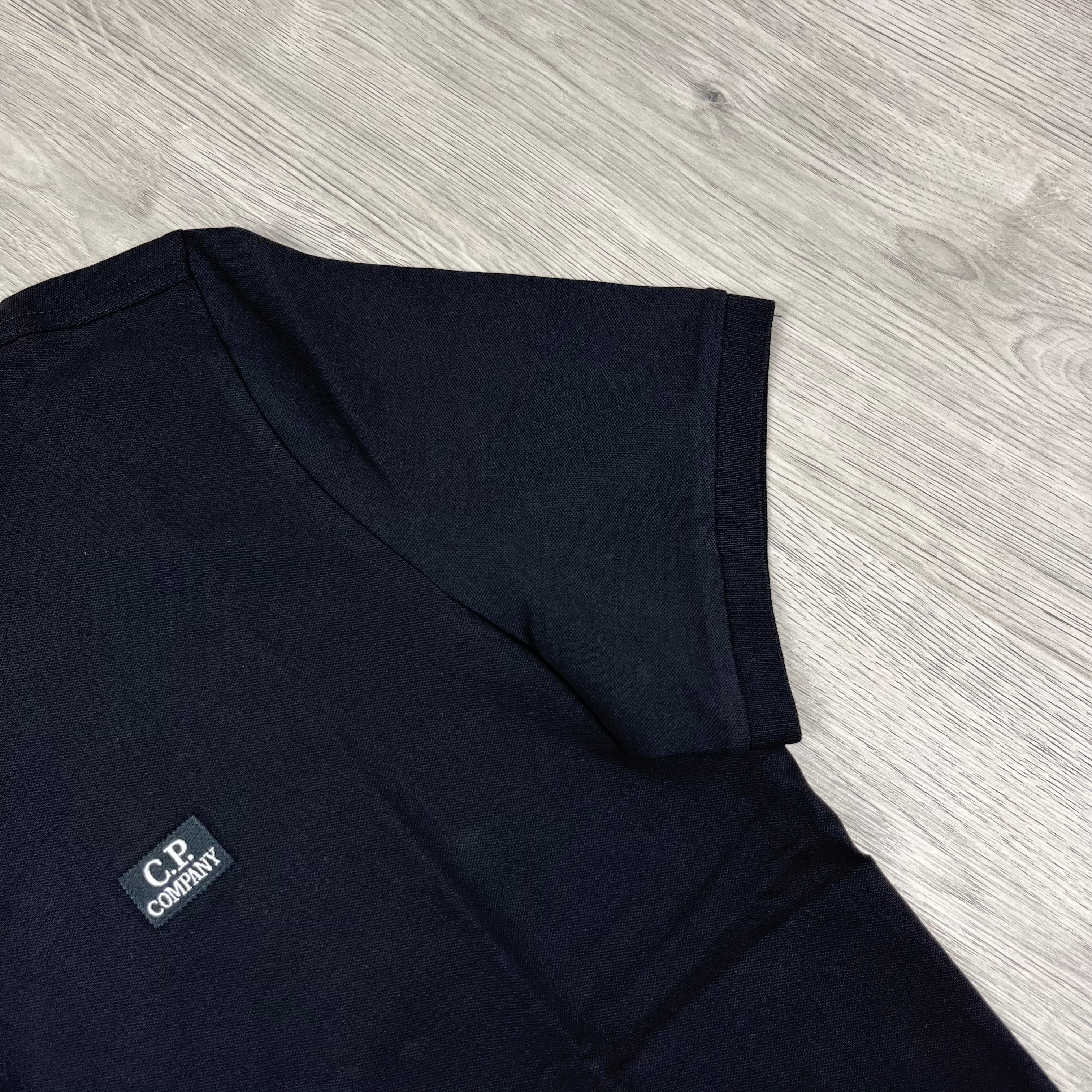 CP Company Piquet Polo Shirt - Black