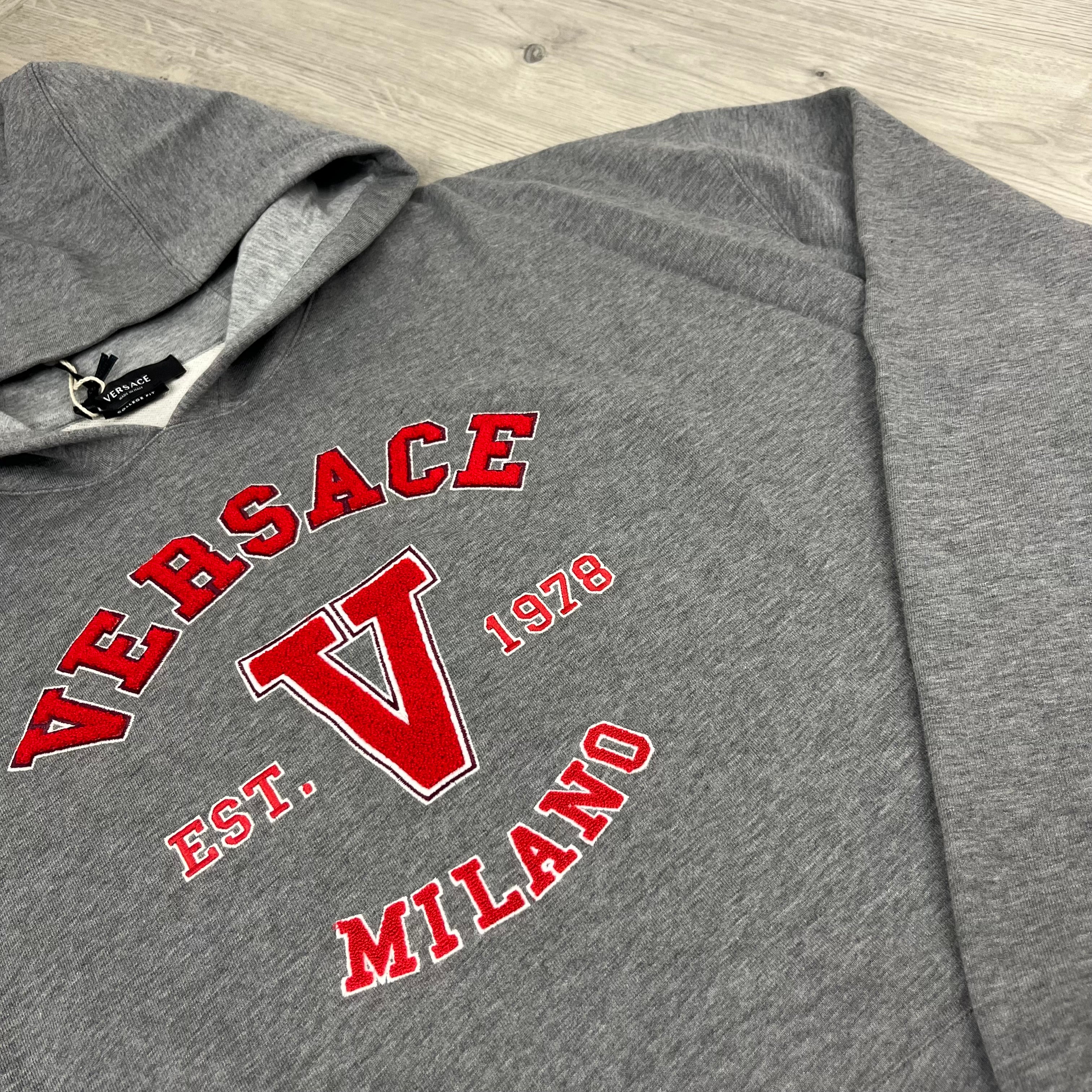 Versace | Men's College Hoodie | Grey | Outlet Sale