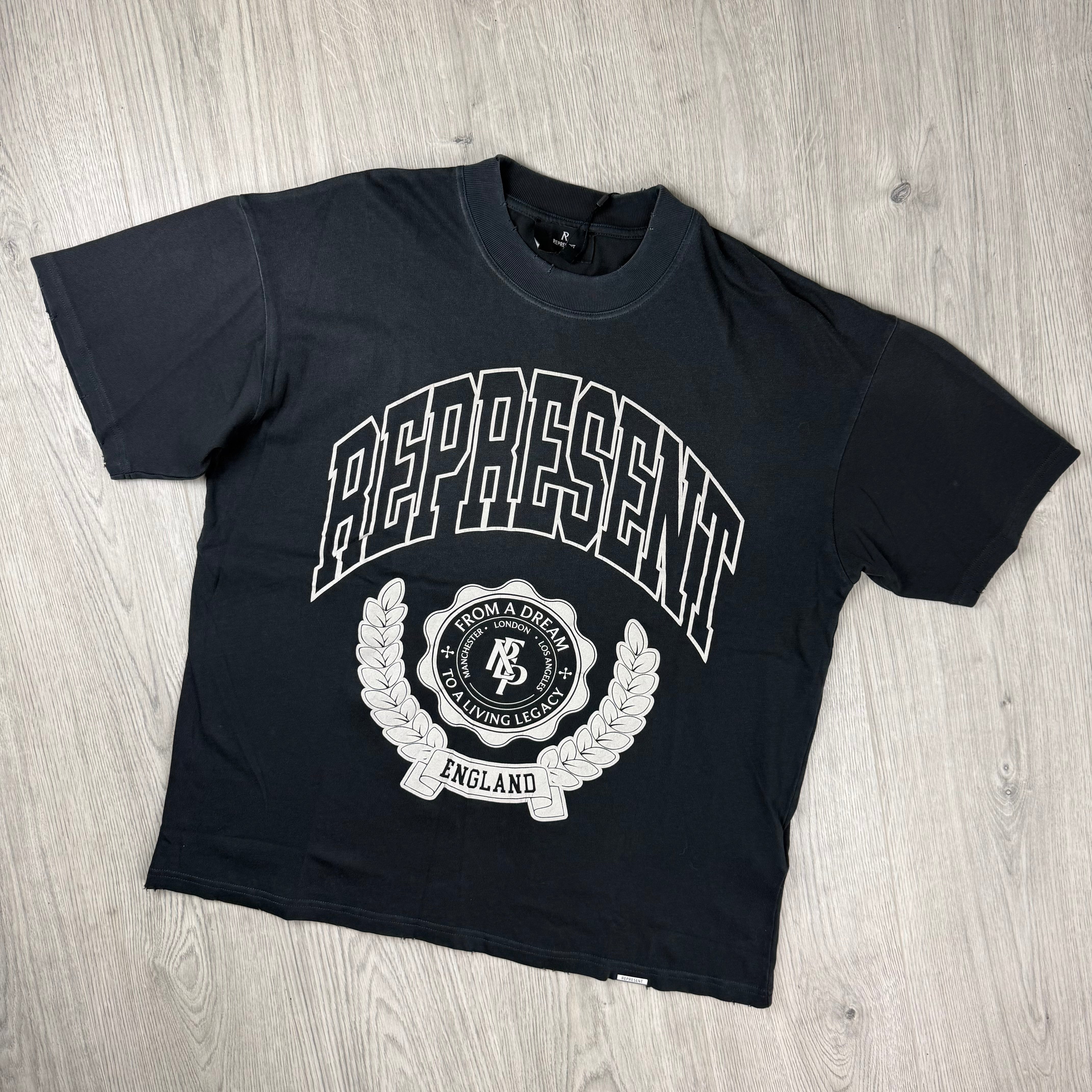 Represent | Men's 'Legacy Crest' T-Shirt | Stained Black | Outlet Sale