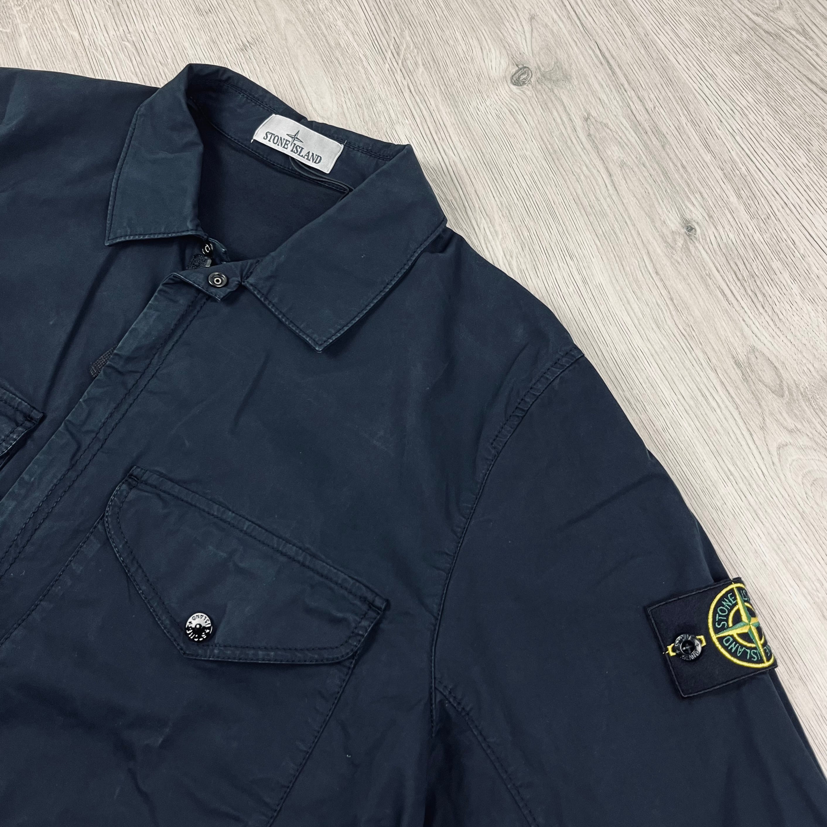 Stone island overshirt navy blue online