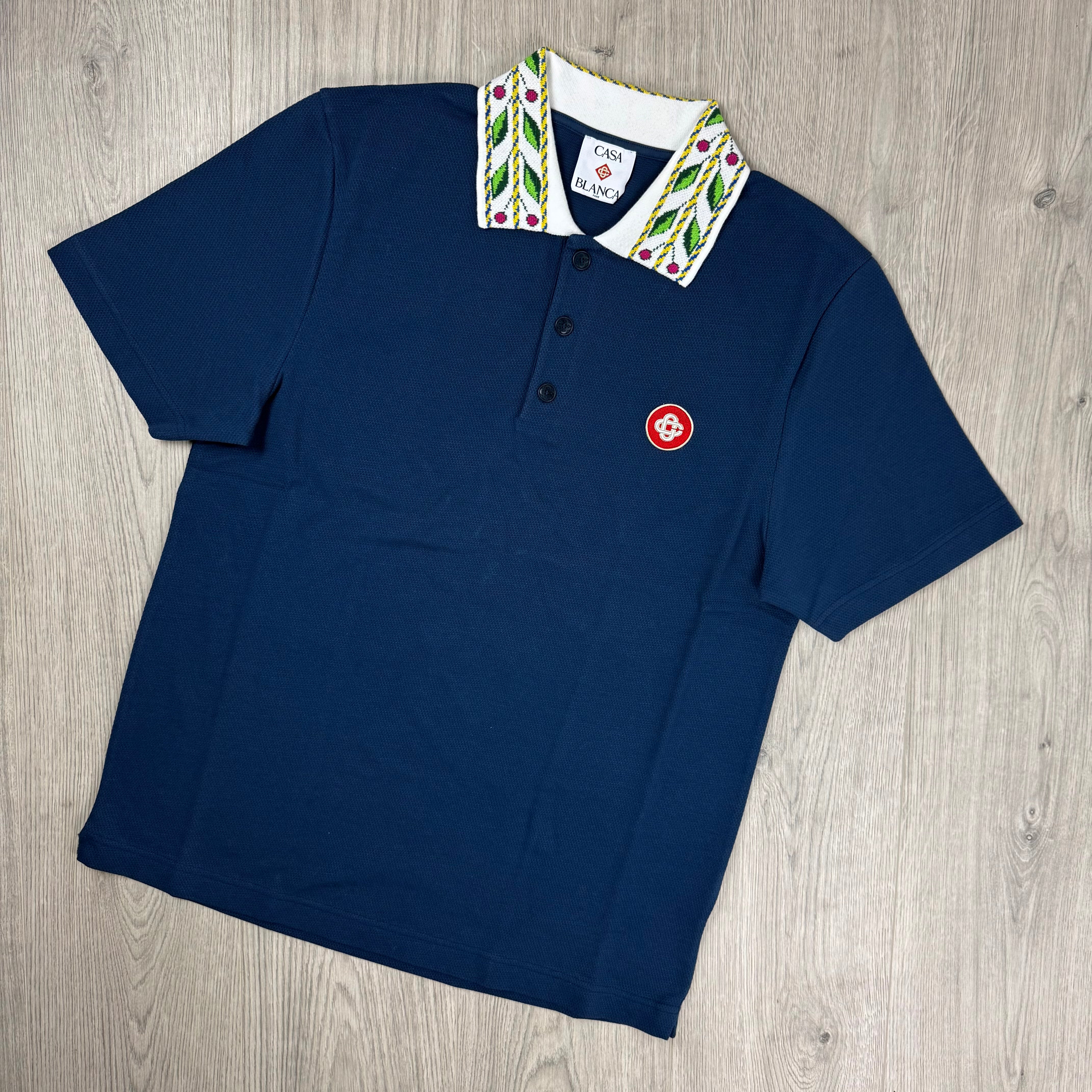 Casablanca Laurel Polo Shirt - Navy
