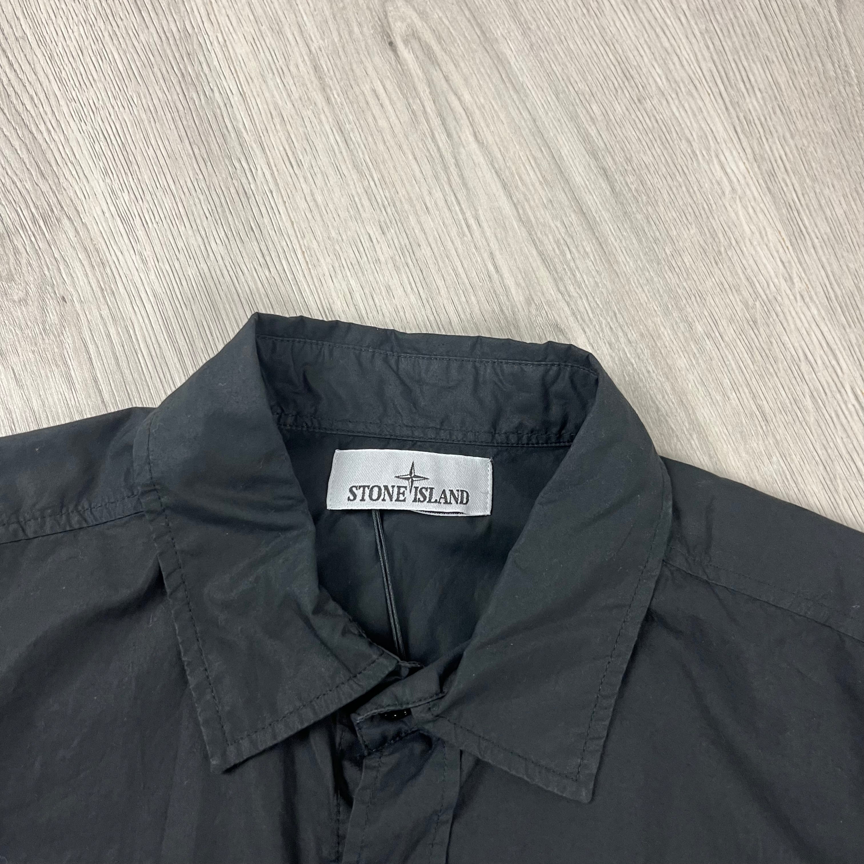 Stone Island Button Overshirt - Black