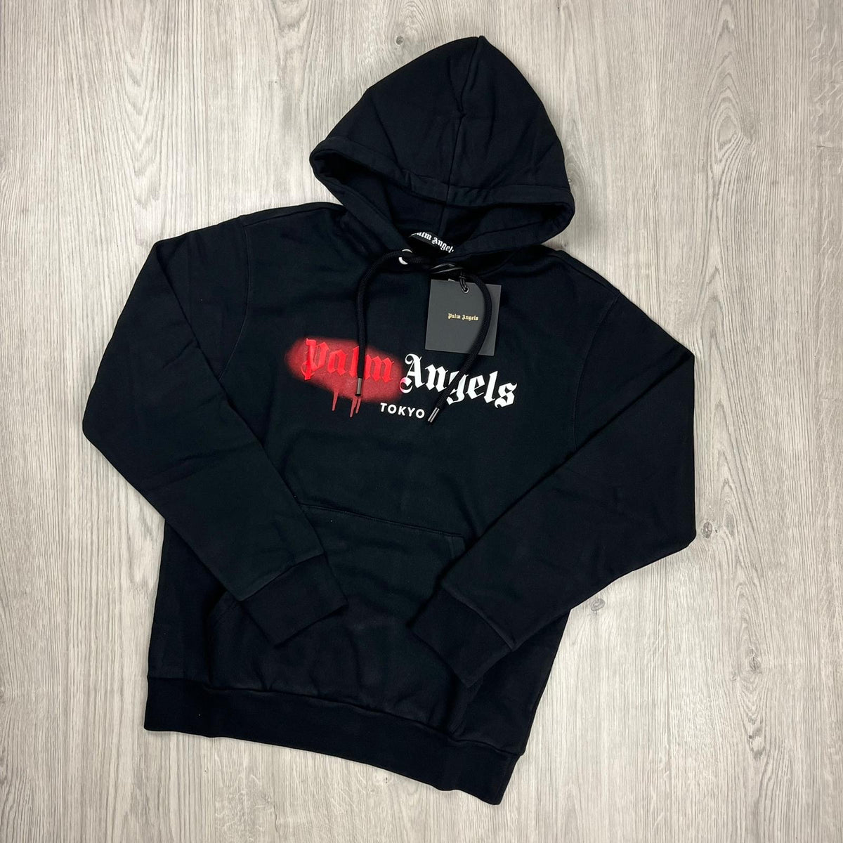 Buy Palm Angels Tokyo Sprayed Hoodie 'Black' - PMBB003C99FLE0051025