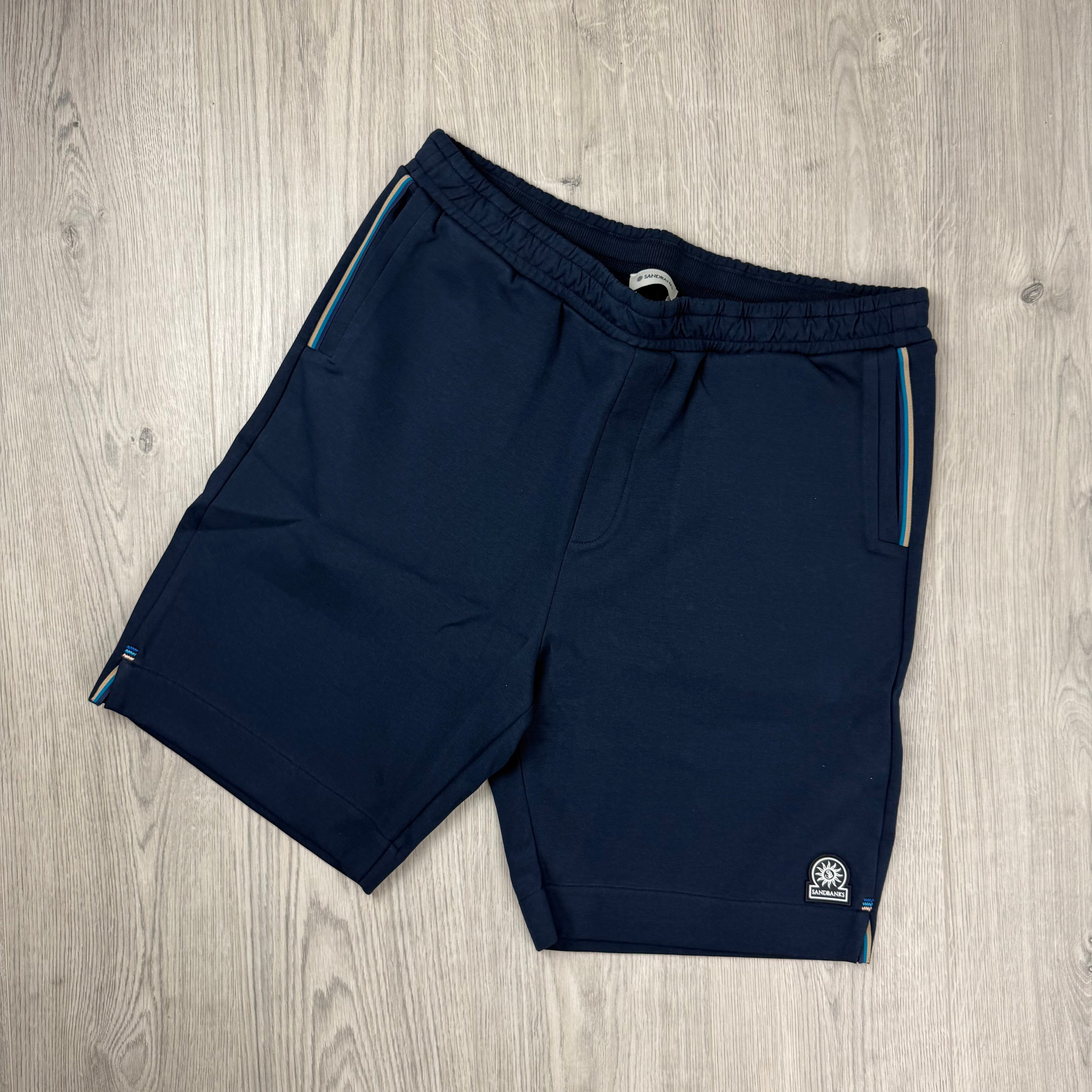 Sandbanks Badge Logo Jersey Shorts - Navy
