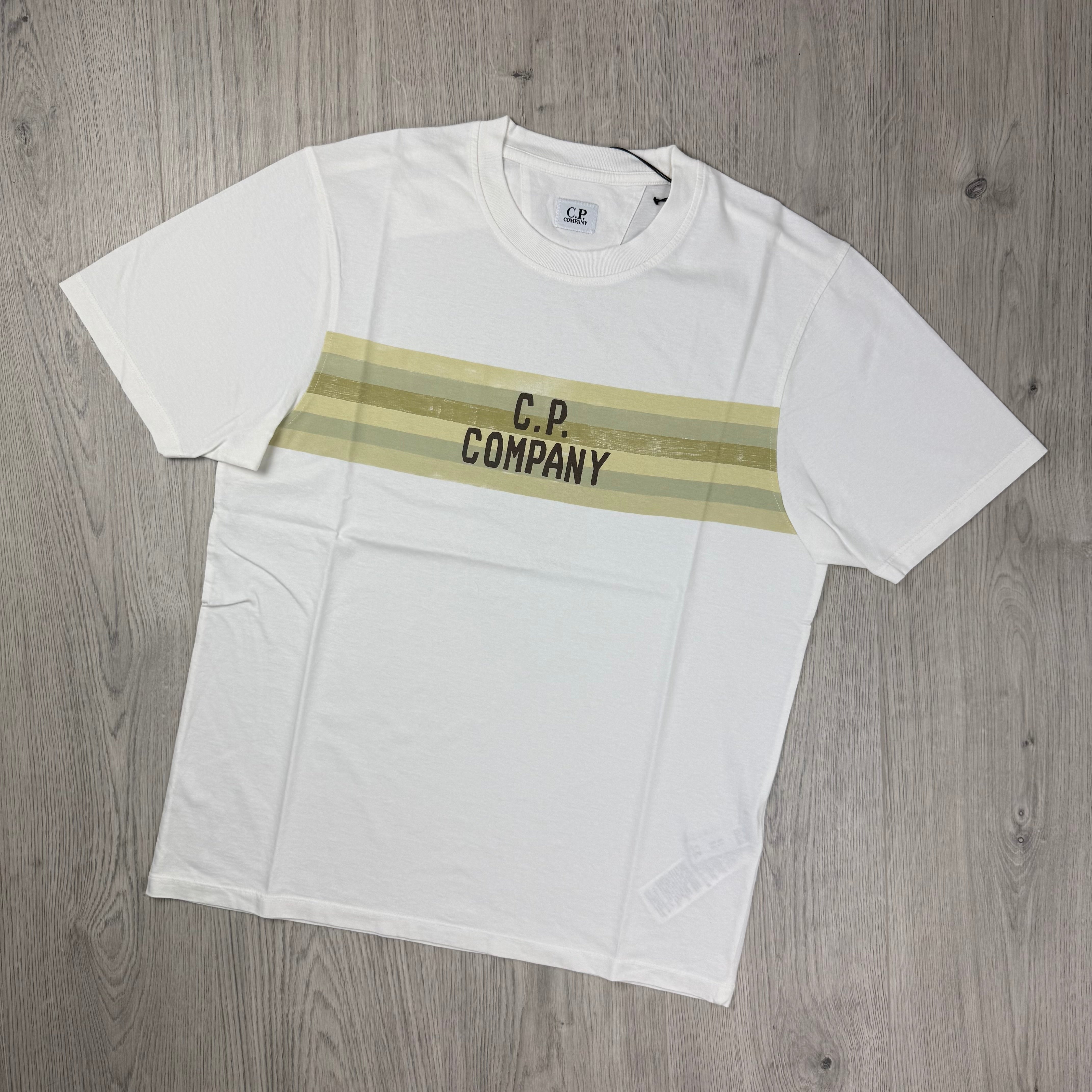 CP Company Striped T-Shirt - White