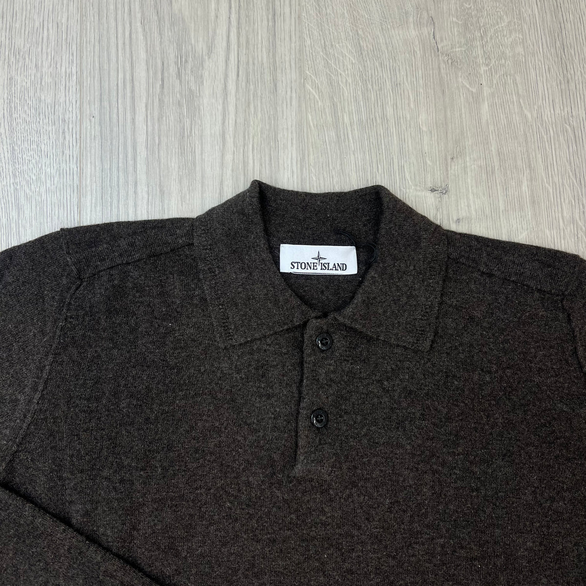 Stone Island Knit Polo Shirt - Melange Lead