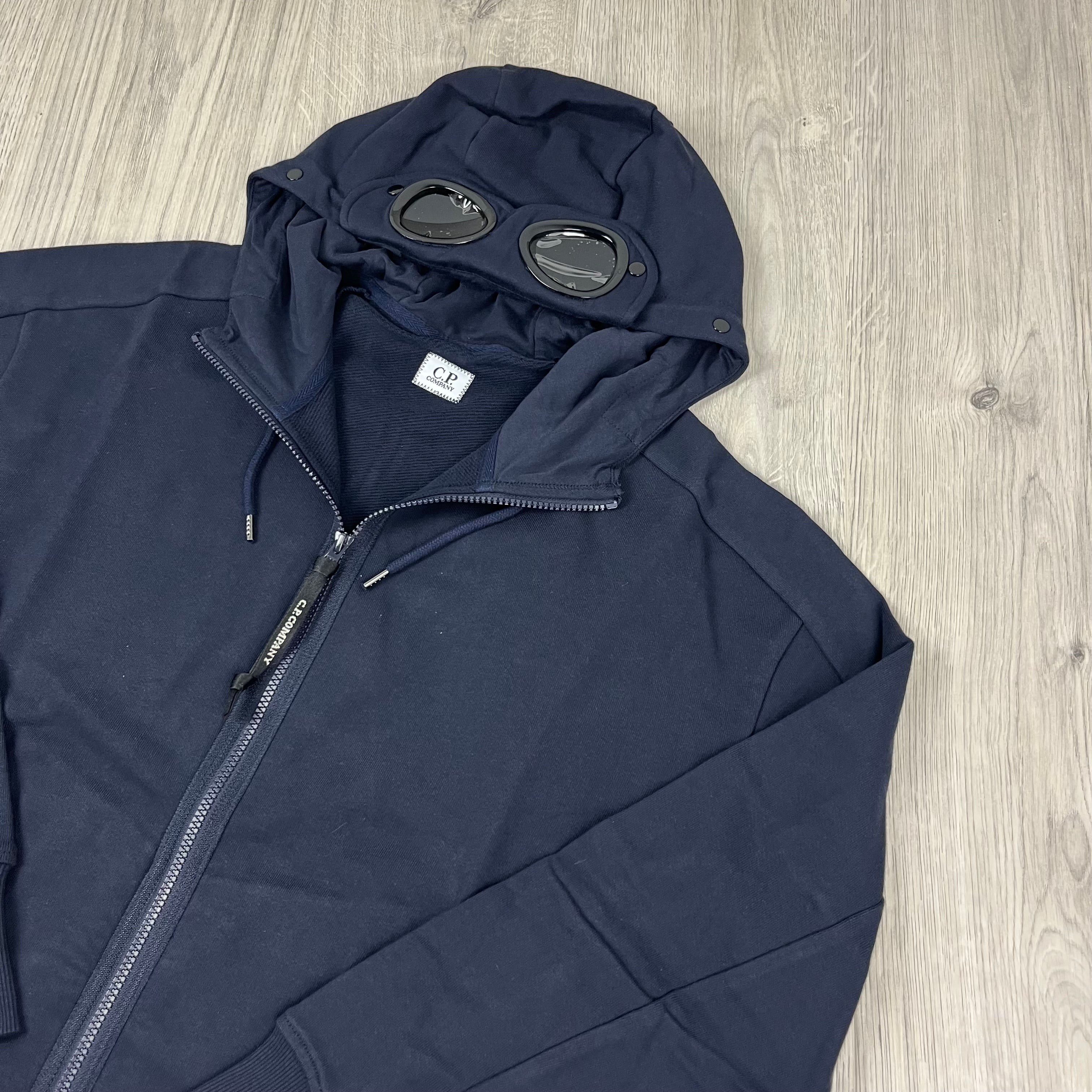 CP Company | Men's Raised Fleece Goggle Hoodie | Navy | Outlet Sale