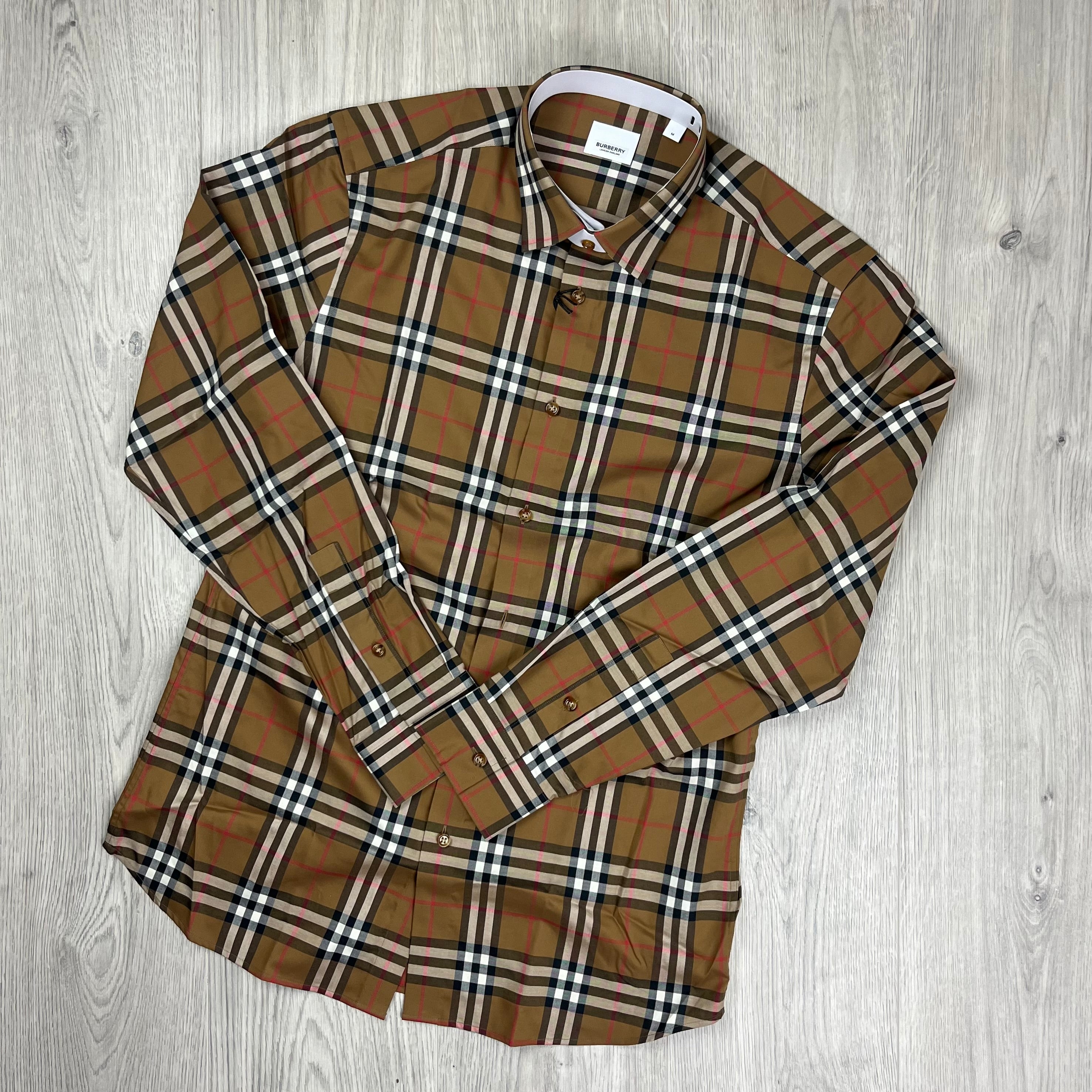 Mens Burberry buy Tartan check pattern button up shirt