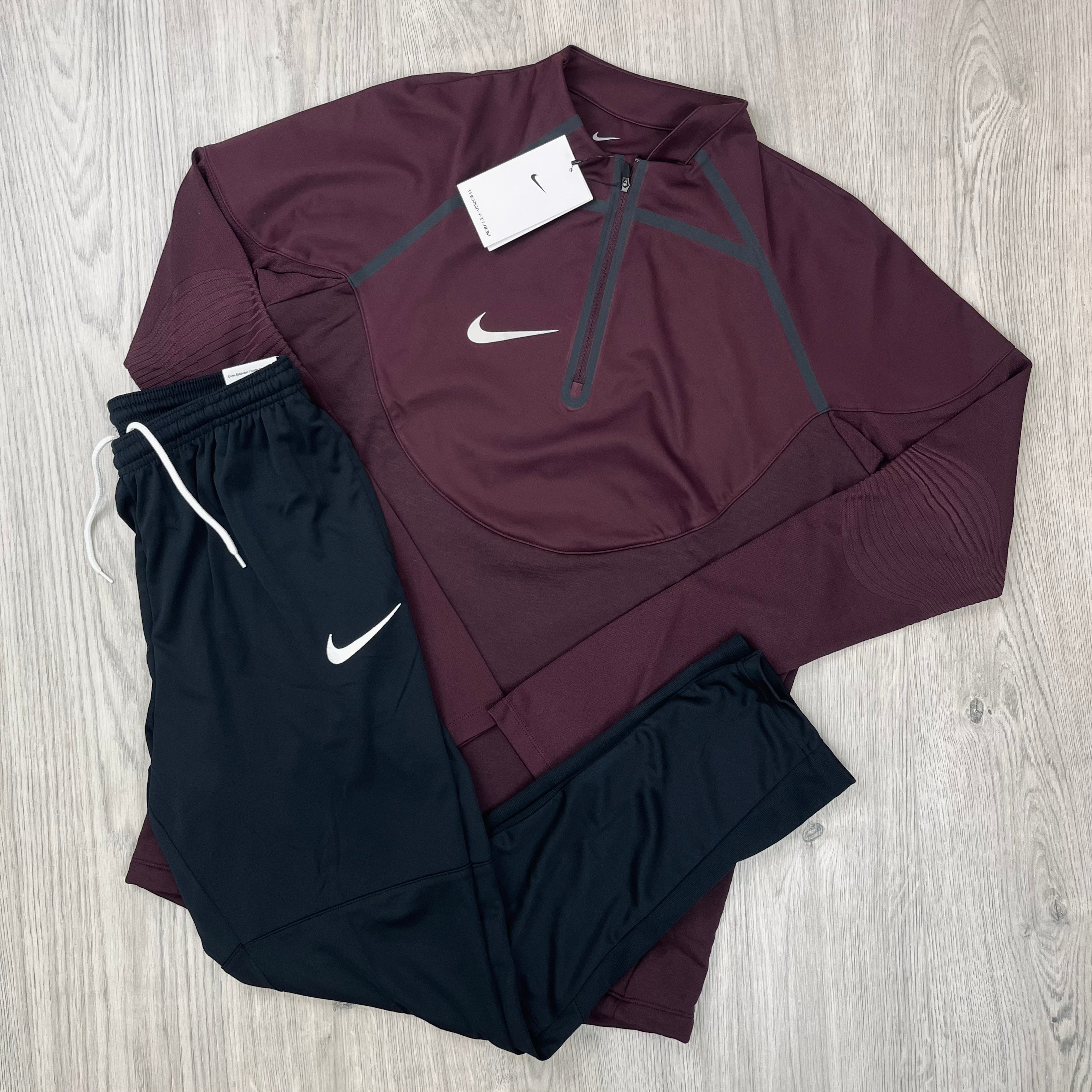 Nike Dri Fit Tracksuit Maroon S S