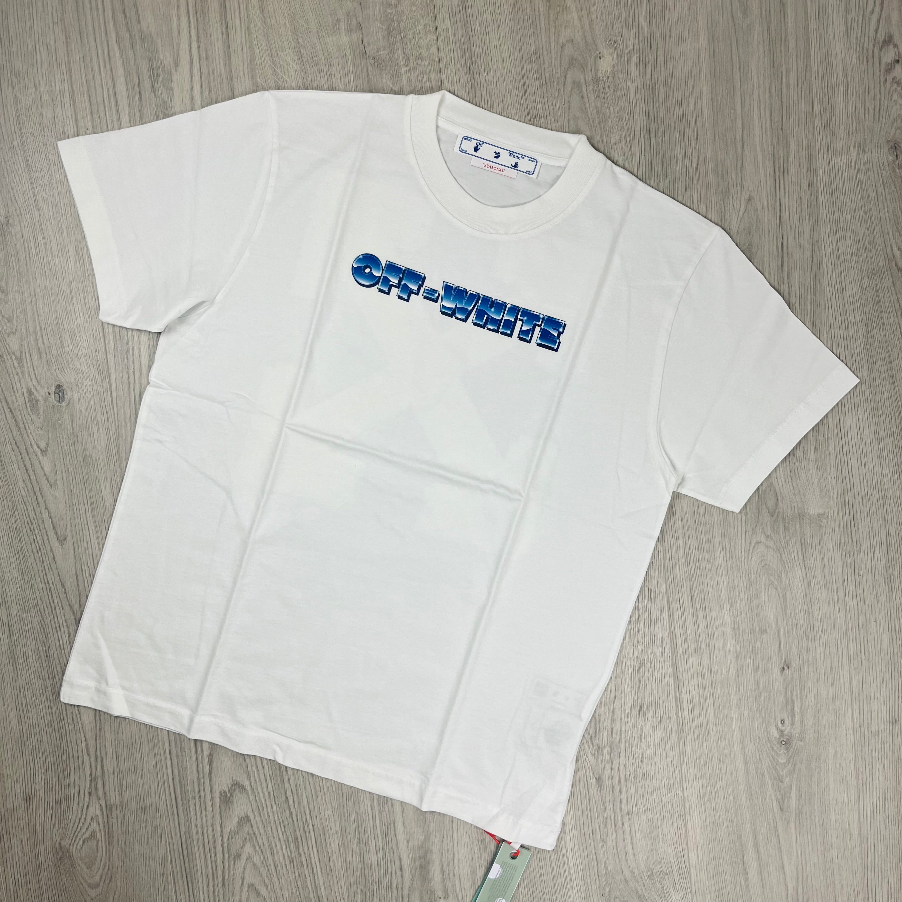 Off-White c/o Virgil Abloh Metal Arrows T-Shirt in White. On sale at Open Attire.