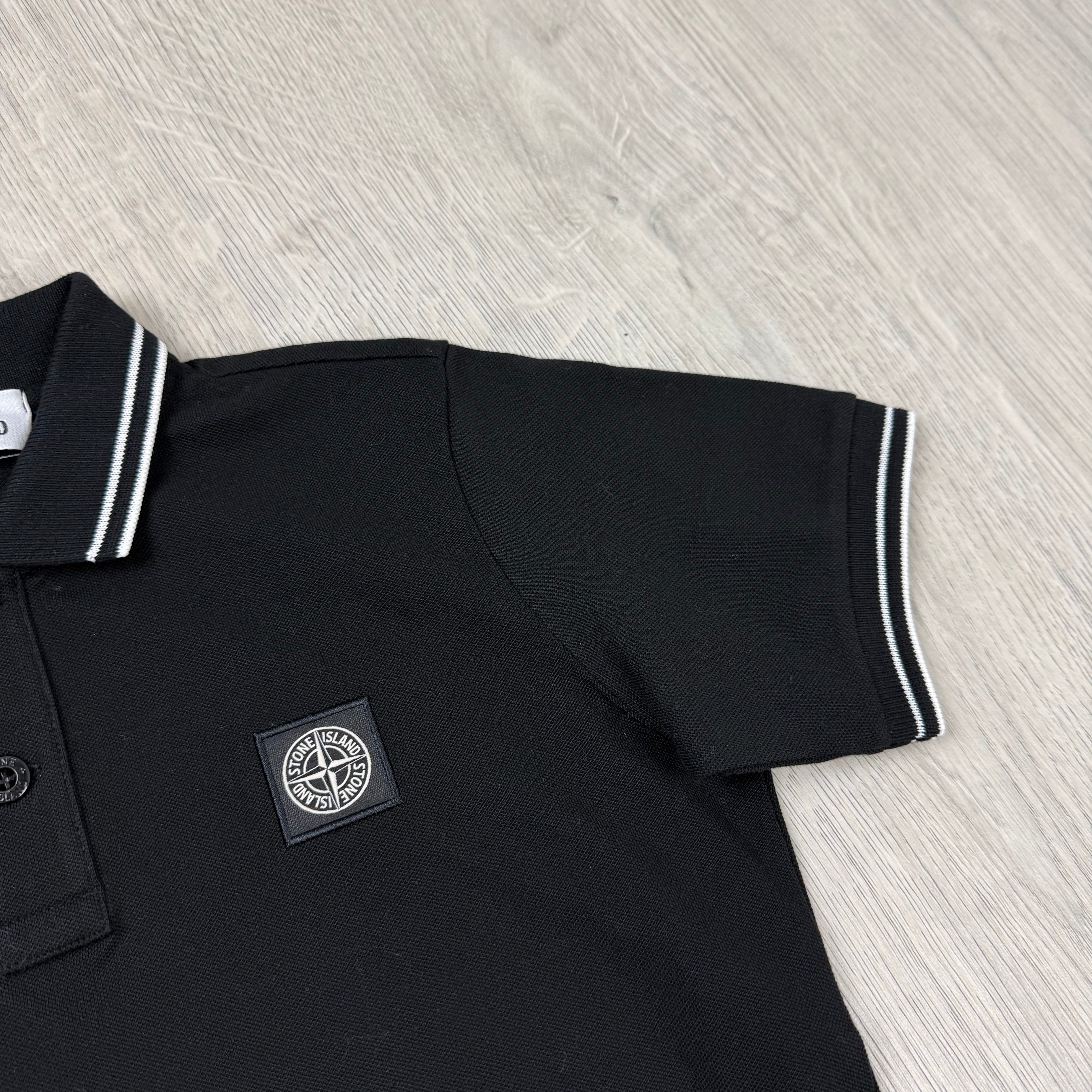 Stone Island Junior Patch Polo Shirt - Black