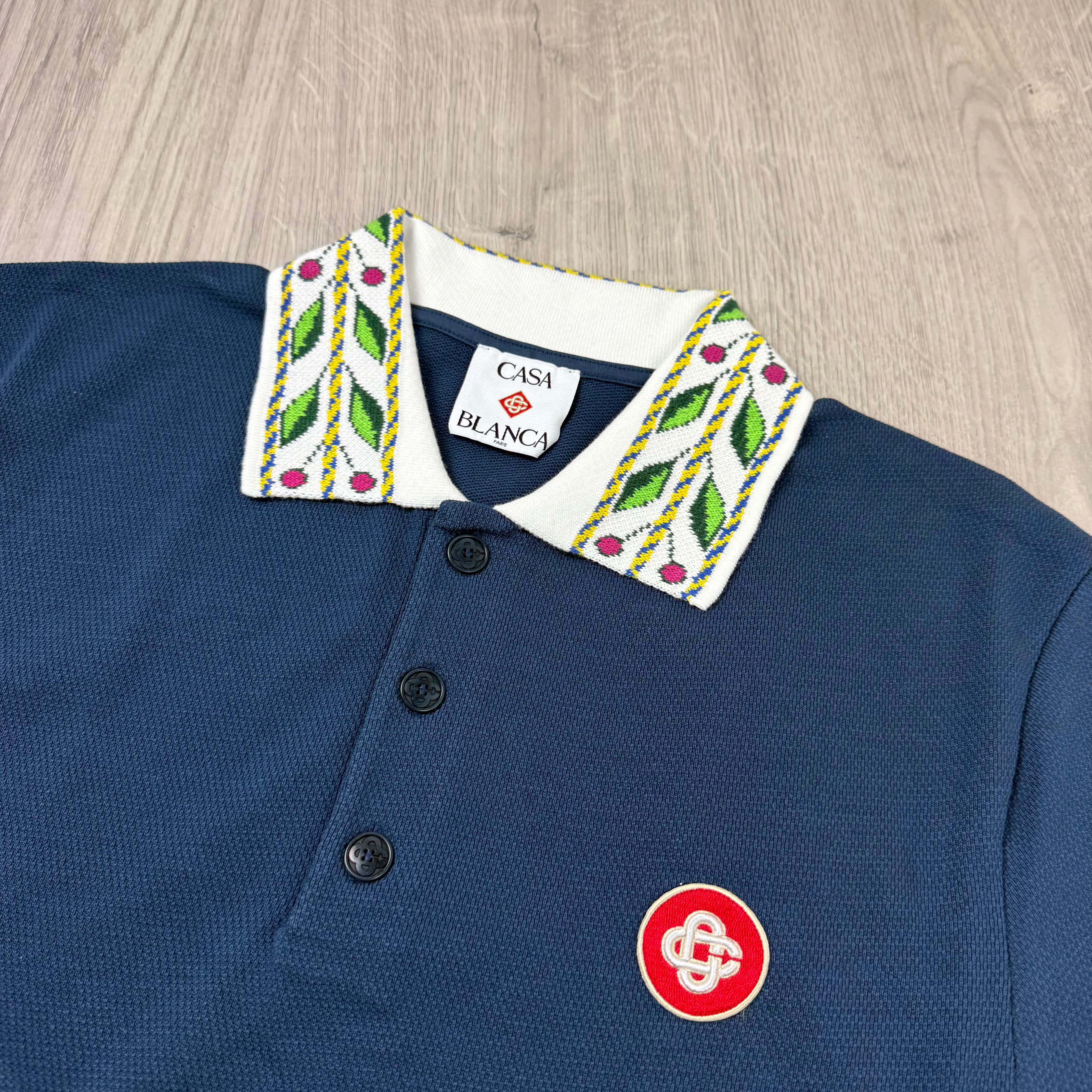 Casablanca Laurel Polo Shirt - Navy