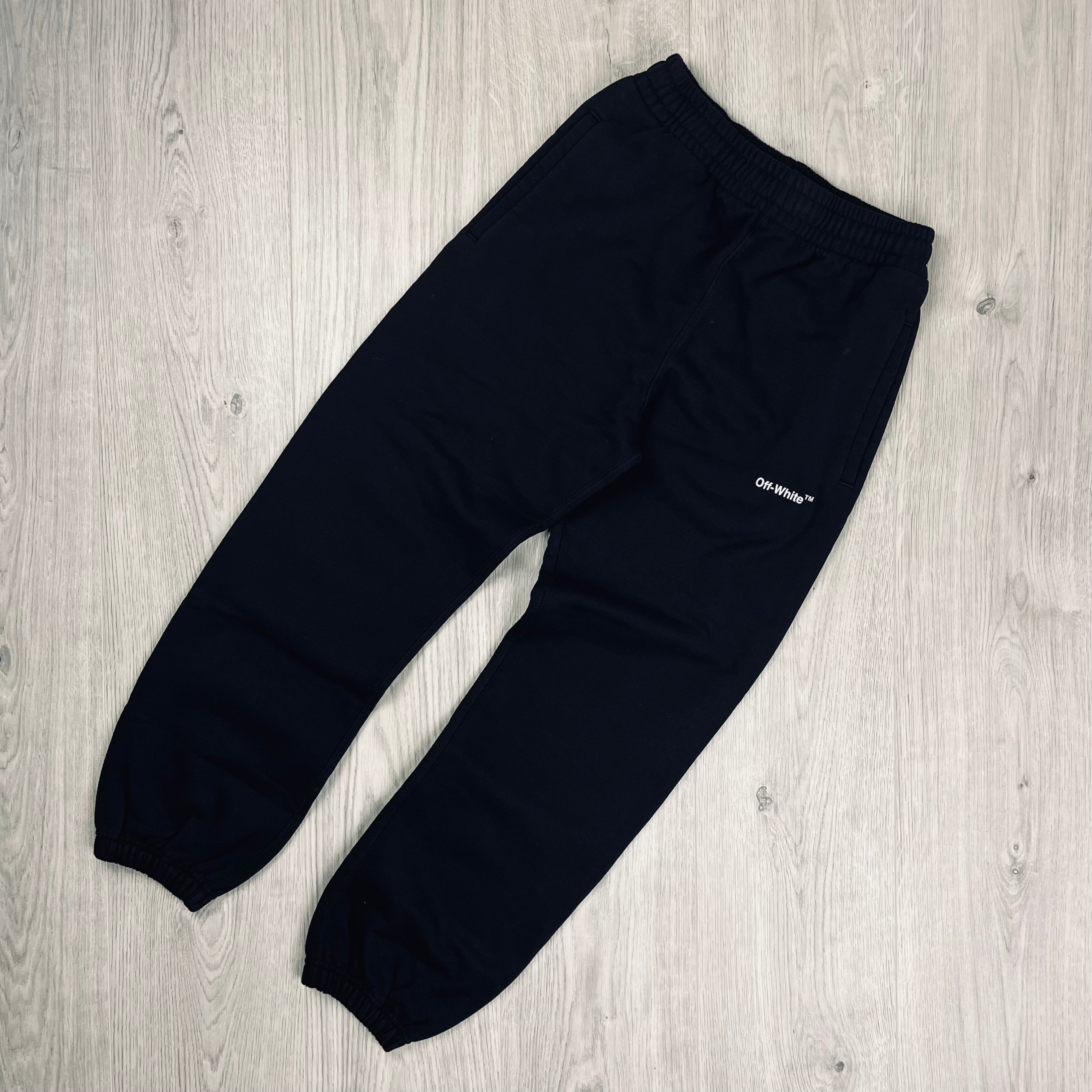 Off-White c/o Virgil Abloh Wave Sweatpants in Black. On sale at Open Attire.