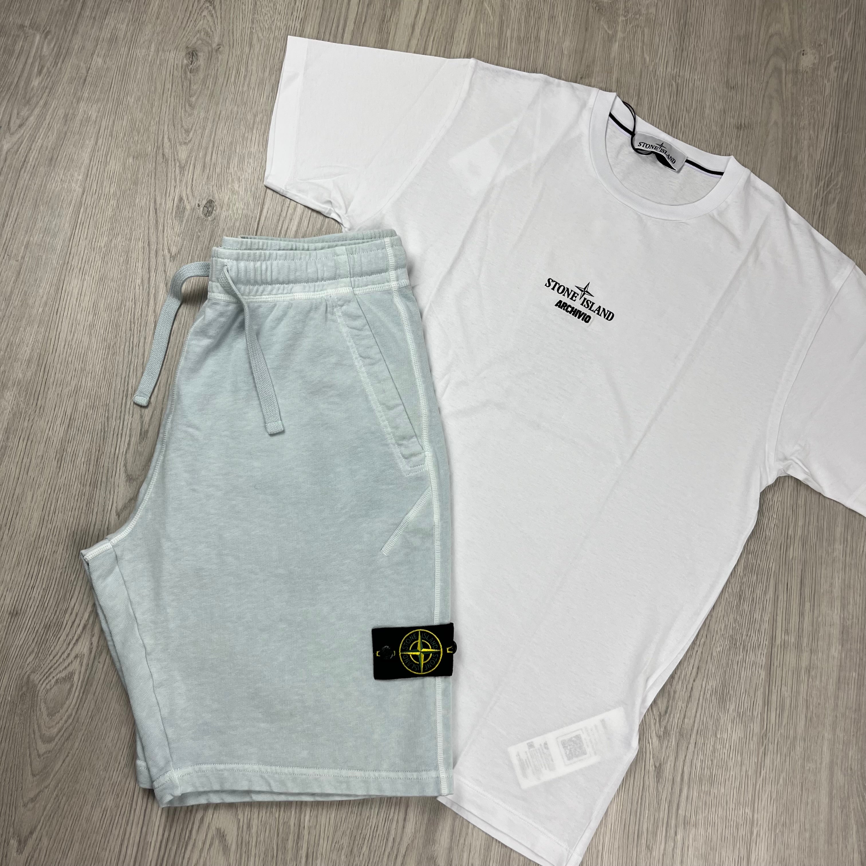 Stone Island Set - White/Sky Blue