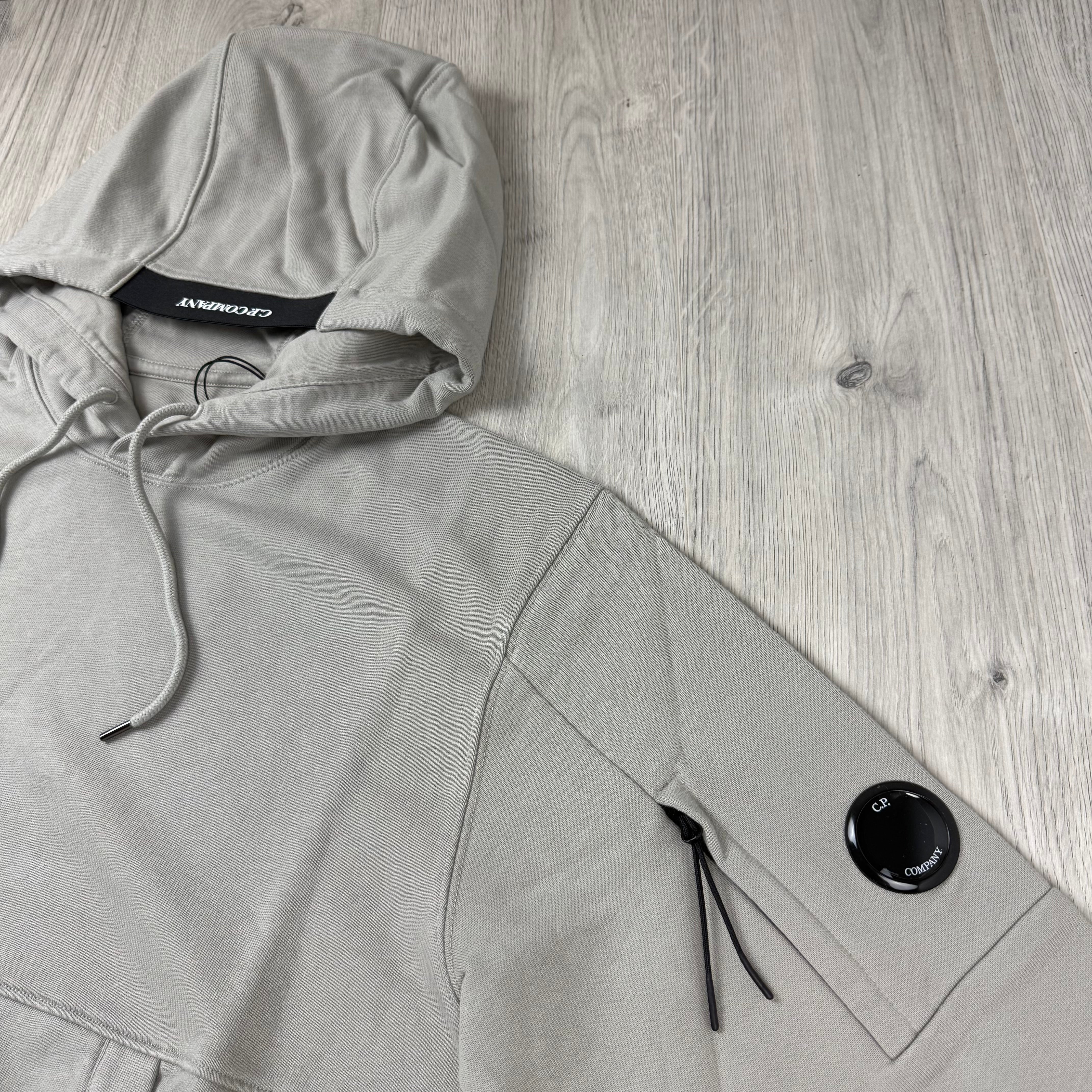 CP Company Raised Fleece Hoodie - Dove