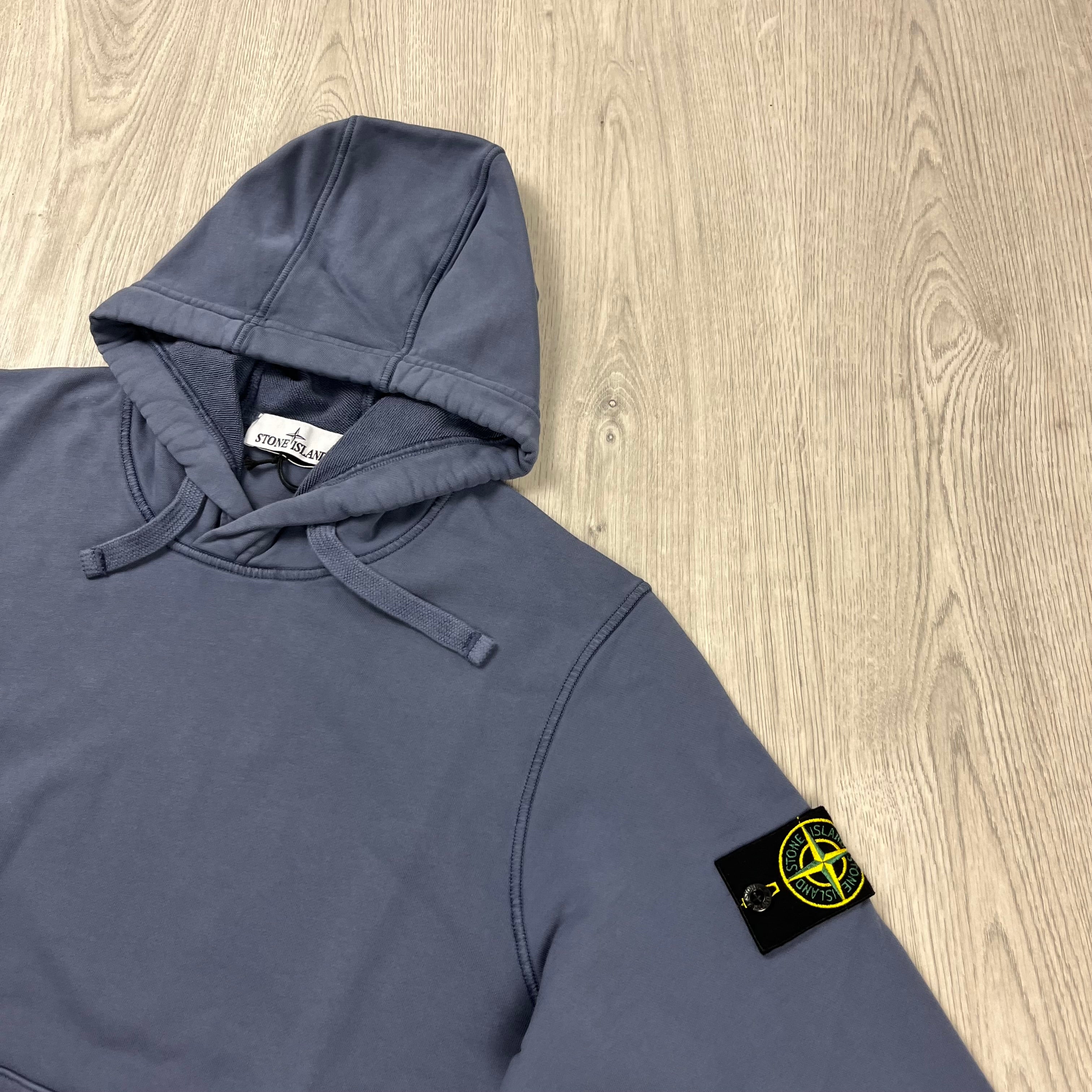 Stone Island Dyed Hoodie - Mid Blue