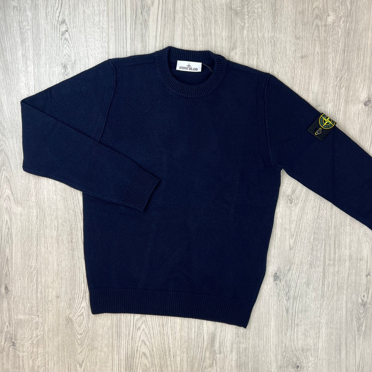 Stone Island Lambswool Knit Sweatshirt - Navy