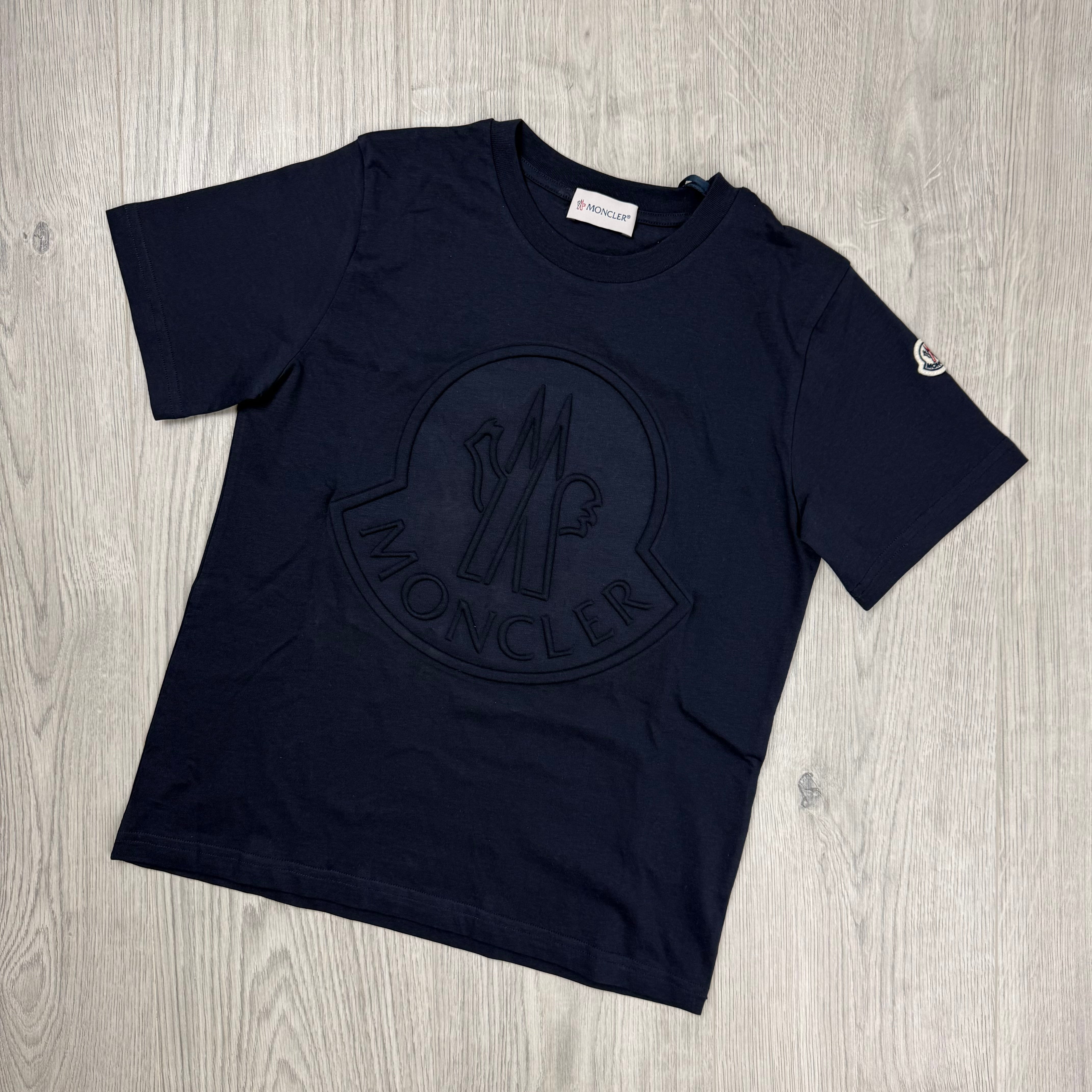 Moncler Junior Embossed T-Shirt - Navy