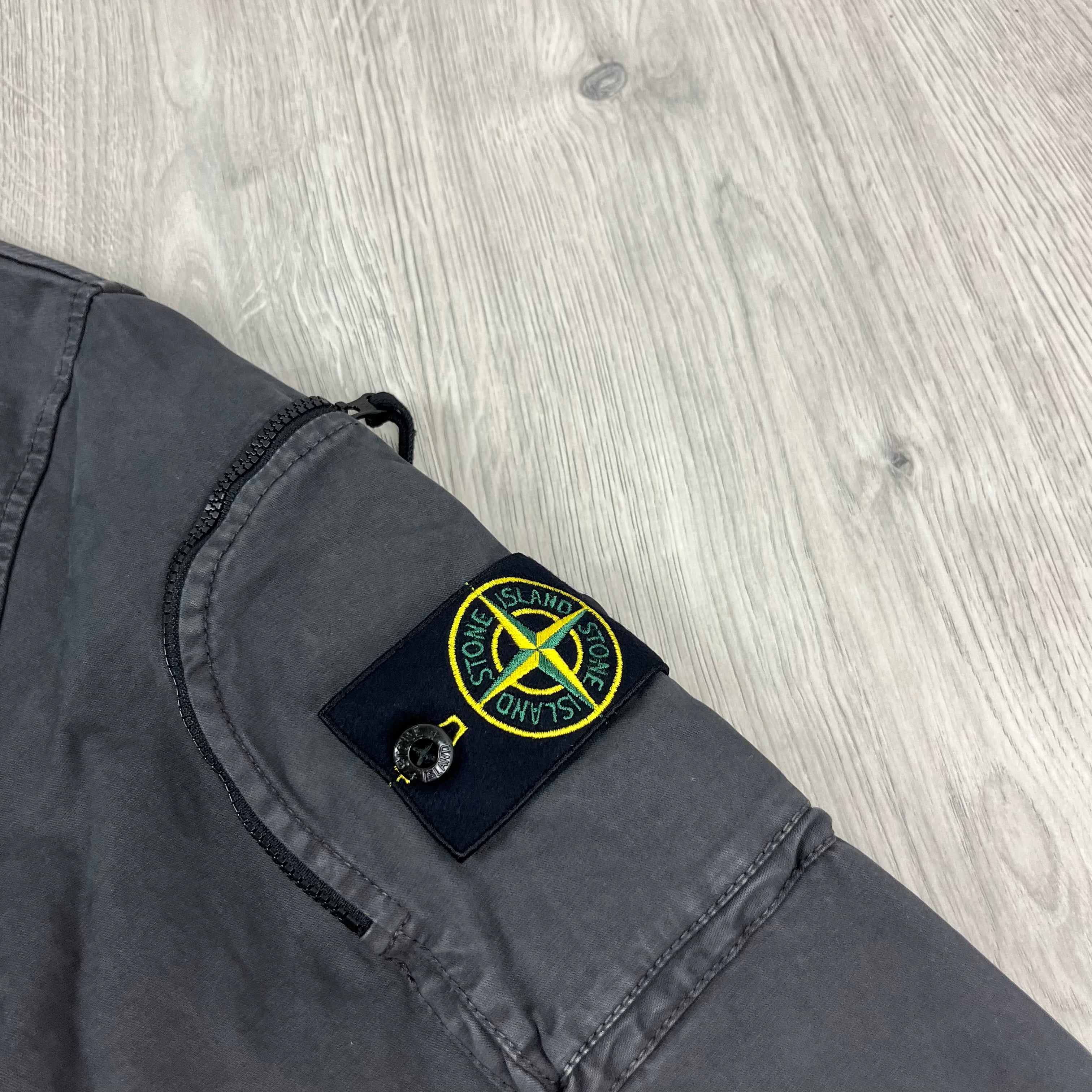 Stone Island Overshirt in Charcoal Grey. On sale at Open Attire.