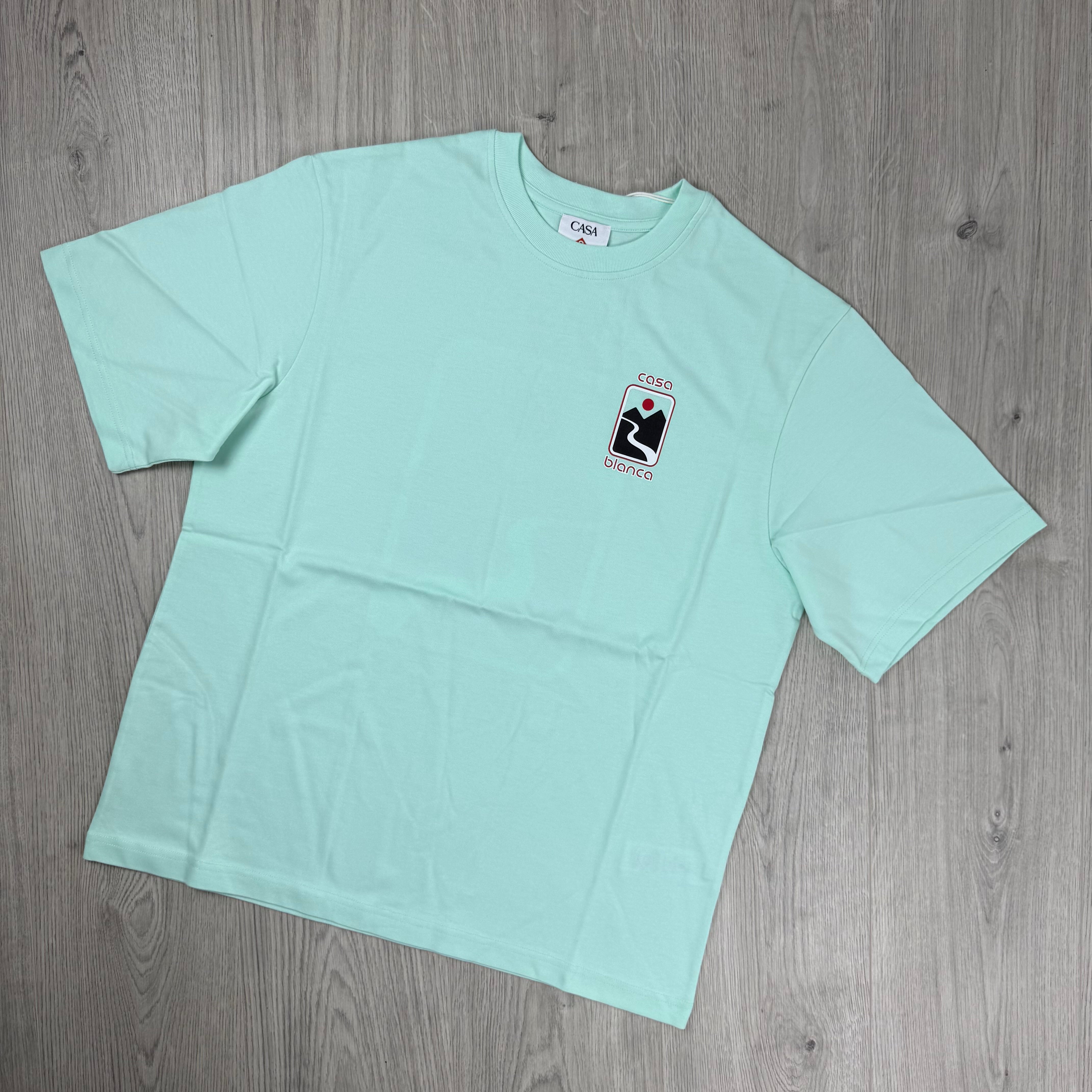 Casablanca Paris | Men's 'Sunset Valley' T-Shirt | Mint | Outlet Sale