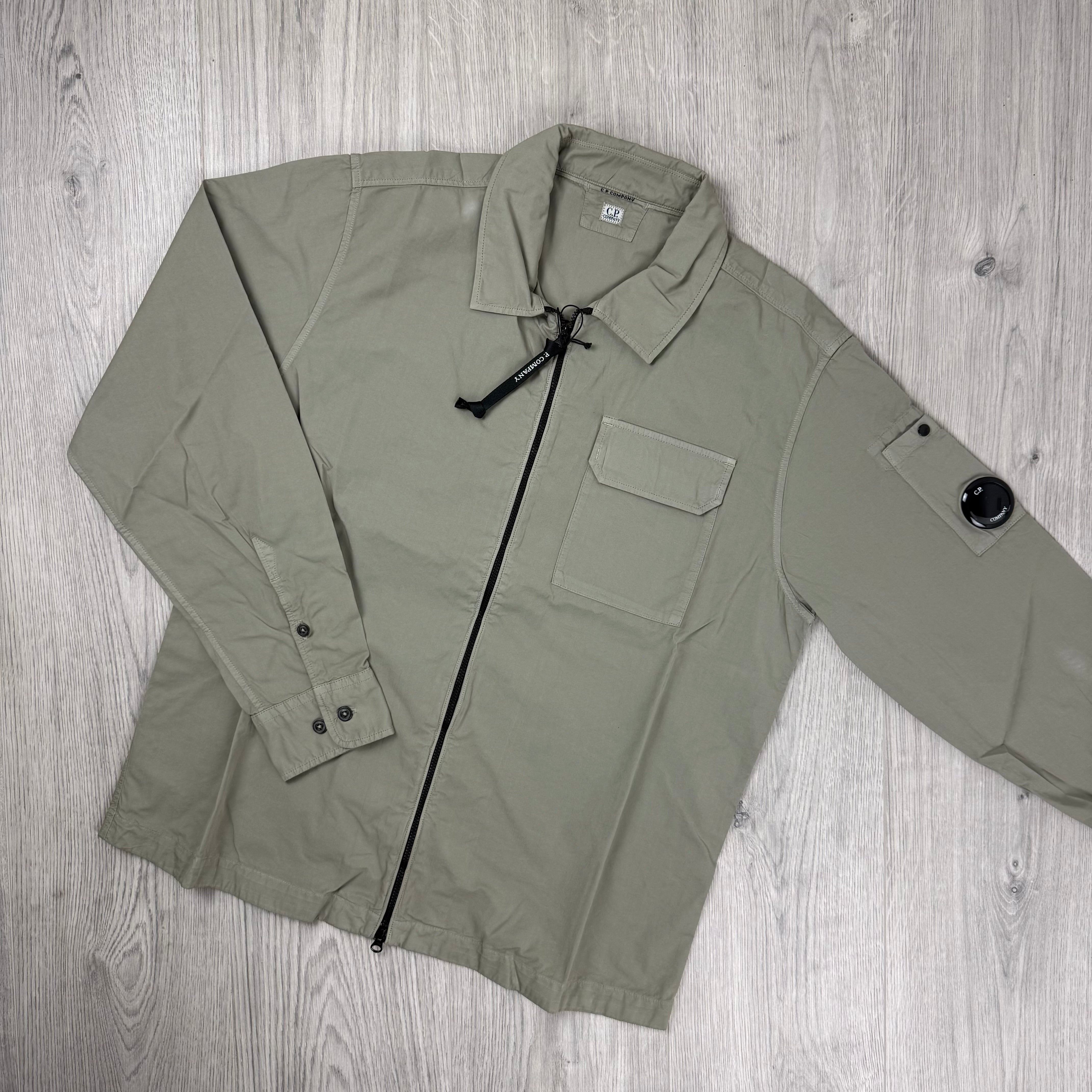 CP Company | Men's Zip Overshirt | Fallen Rock | Outlet Sale