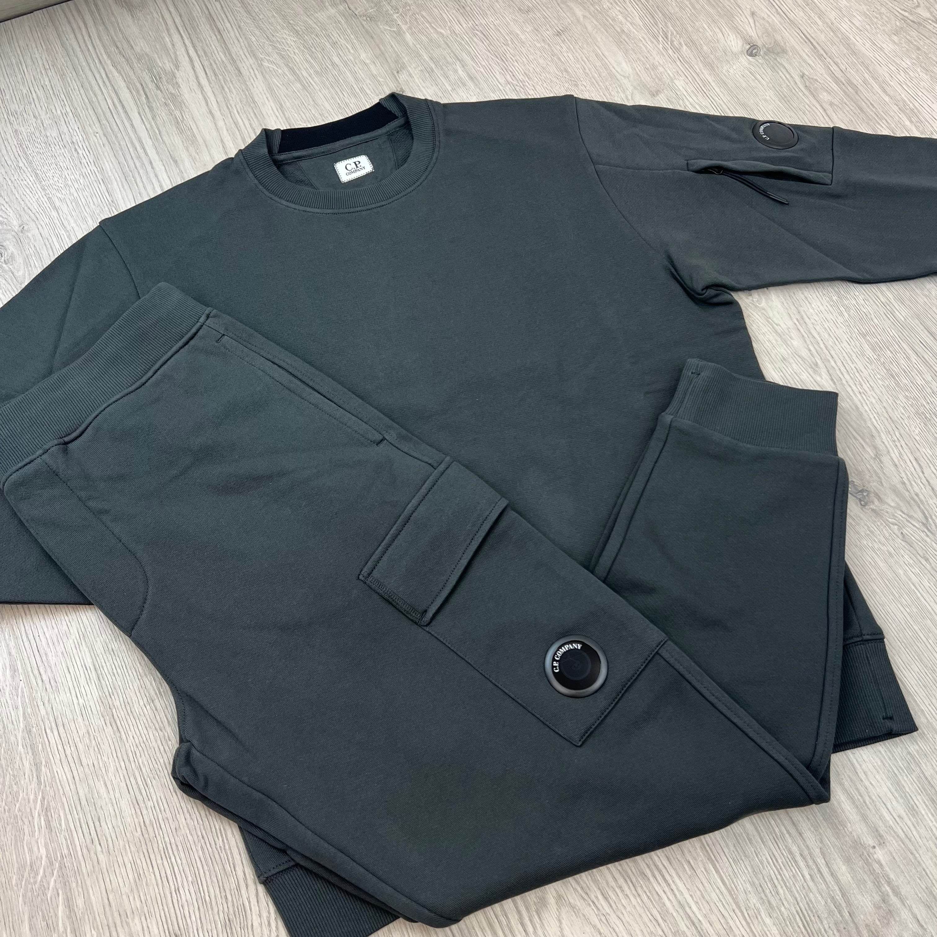 CP Company Raised Fleece Tracksuit - Raven
