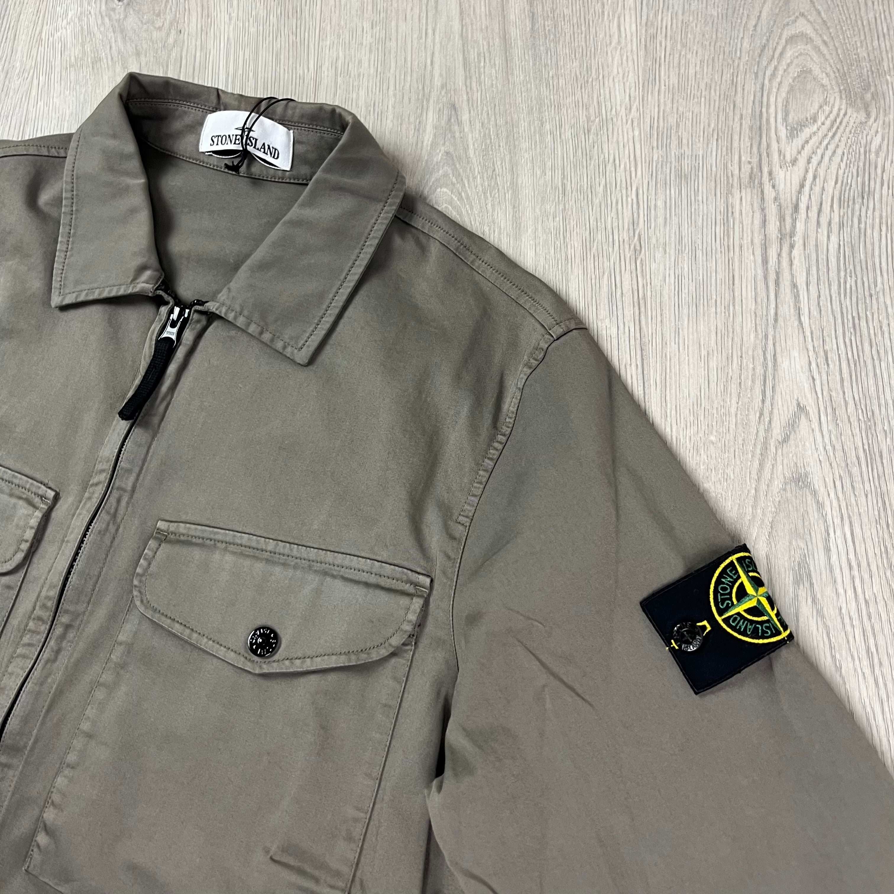 Stone Island Overshirt in Walnut. On sale at Open Attire.