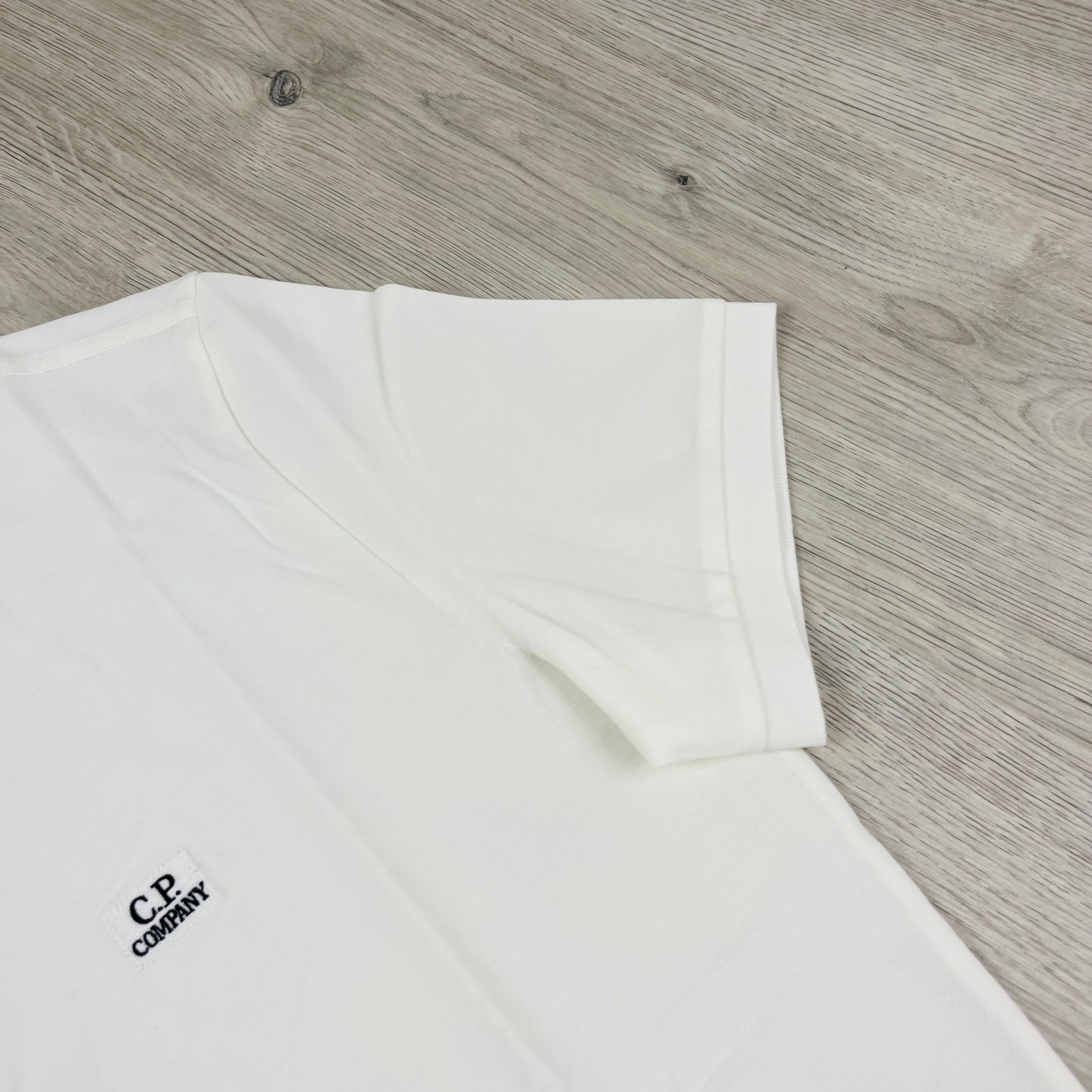 CP Company Piquet Polo Shirt - White