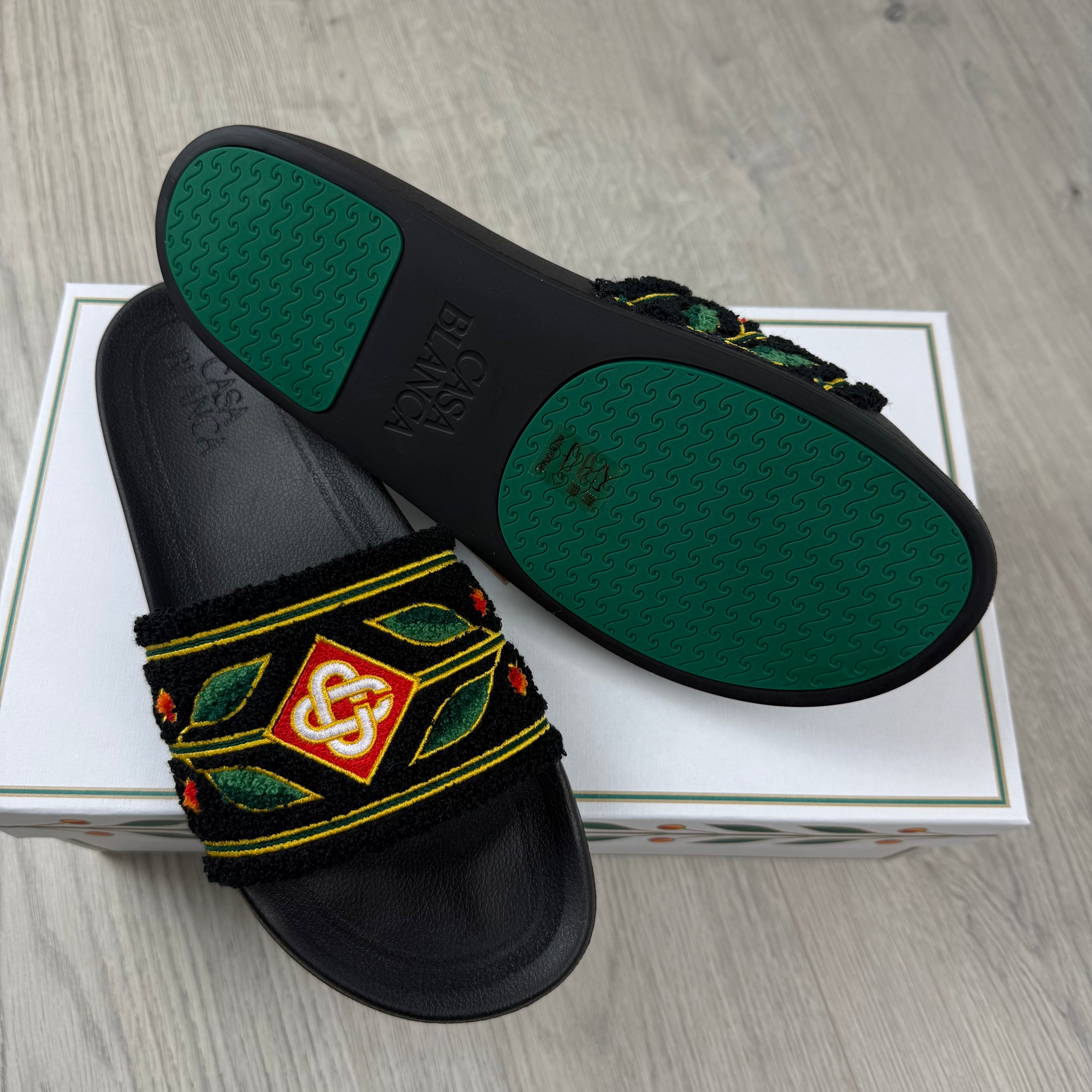 Casablanca Laurel Terry Slides - Black