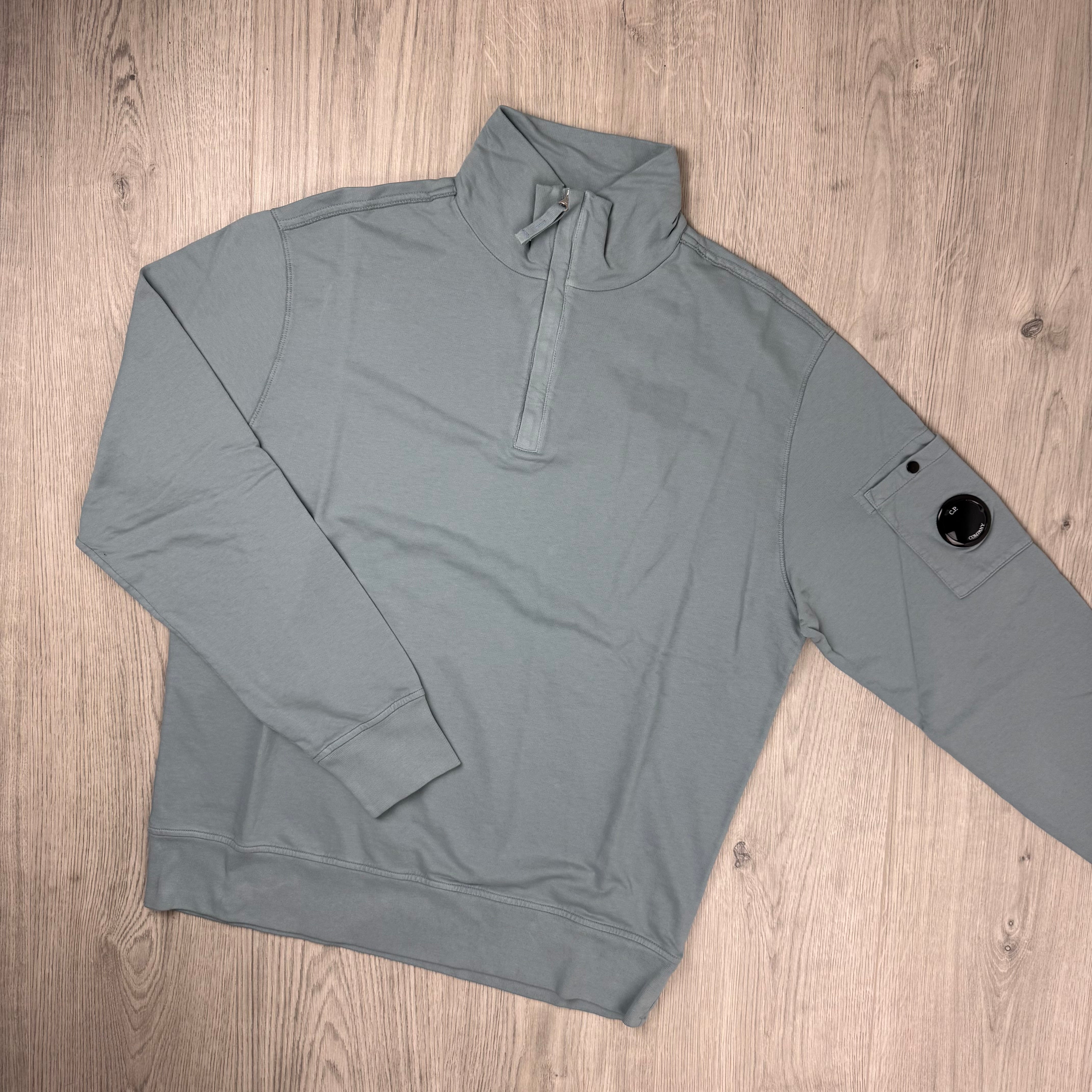 CP Company Light Fleece Zip Sweatshirt - Silver Blue