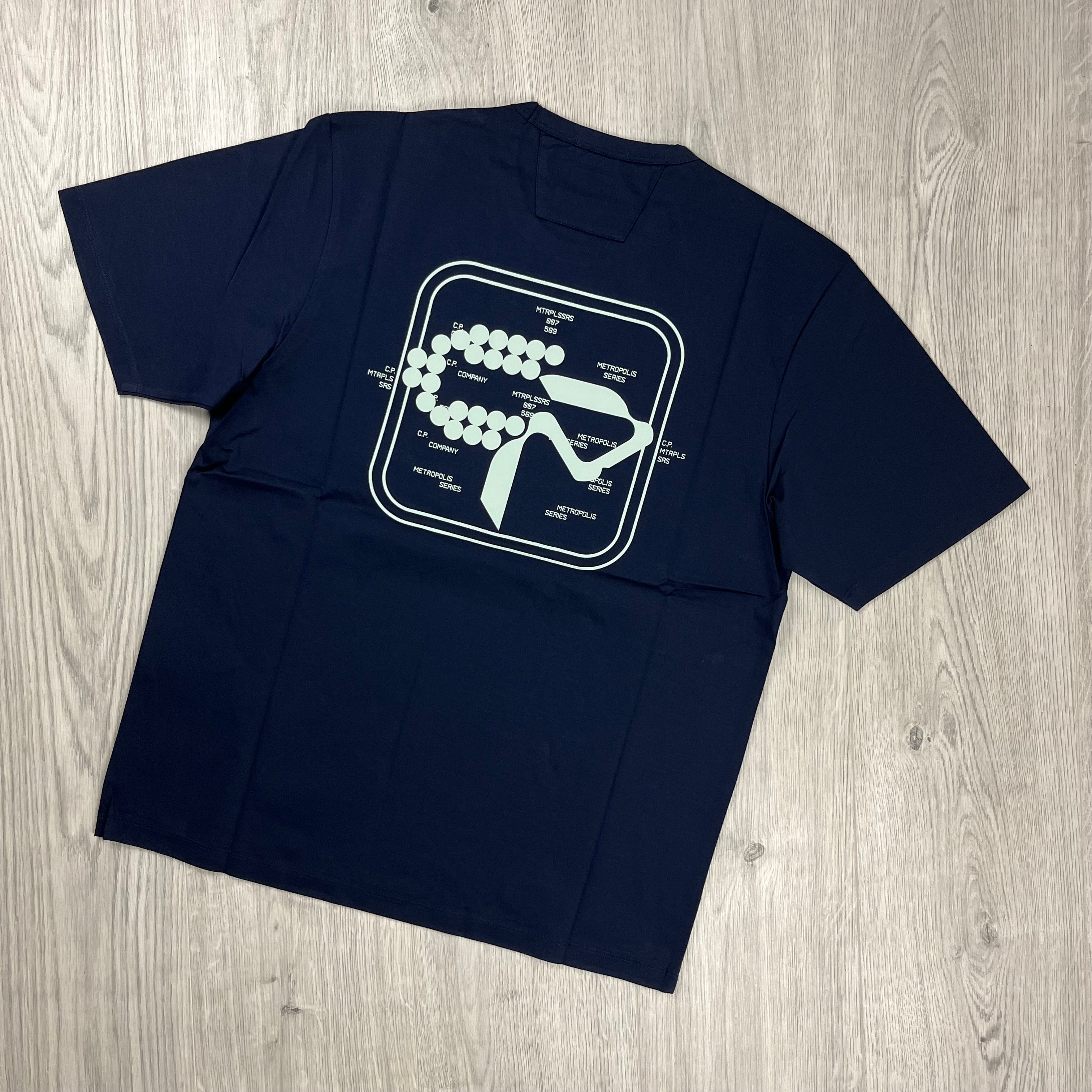 CP Company Metropolis T-shirt in Sky Captain. On sale at Open Attire.