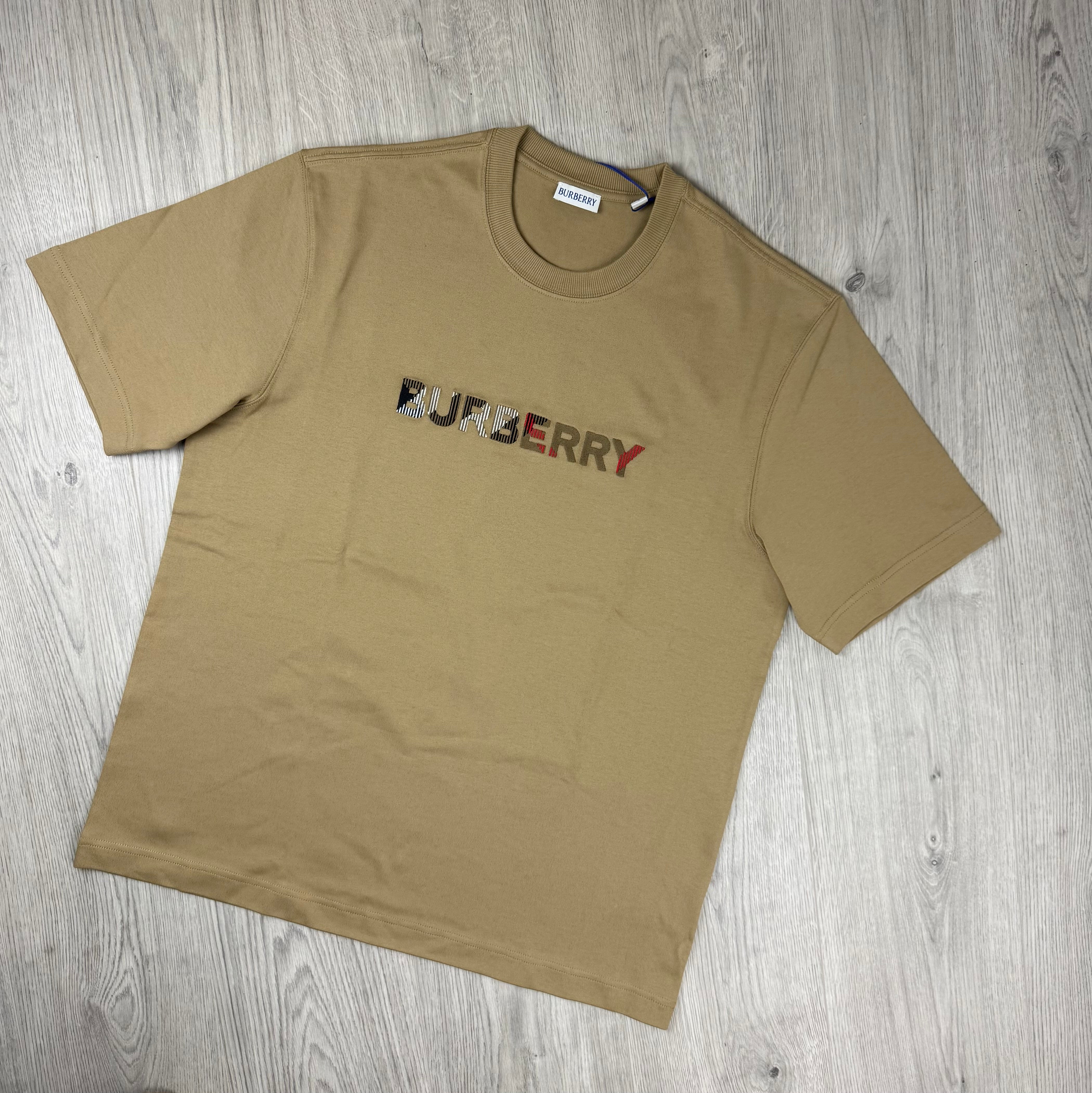 Burberry | Men's 'Ellison Embroidered T-Shirt | Camel | Outlet Sale