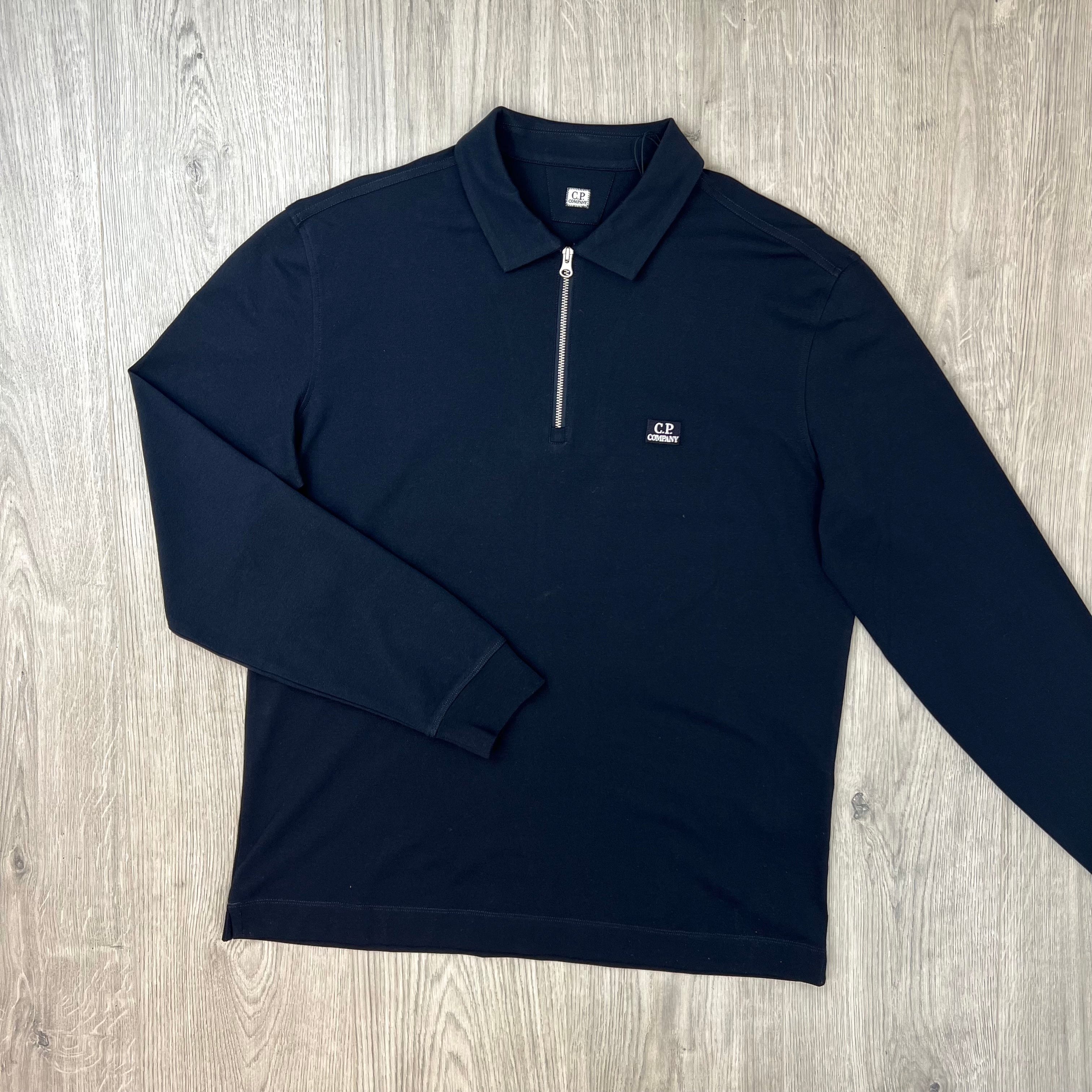 CP Company Zip Polo Shirt - Navy