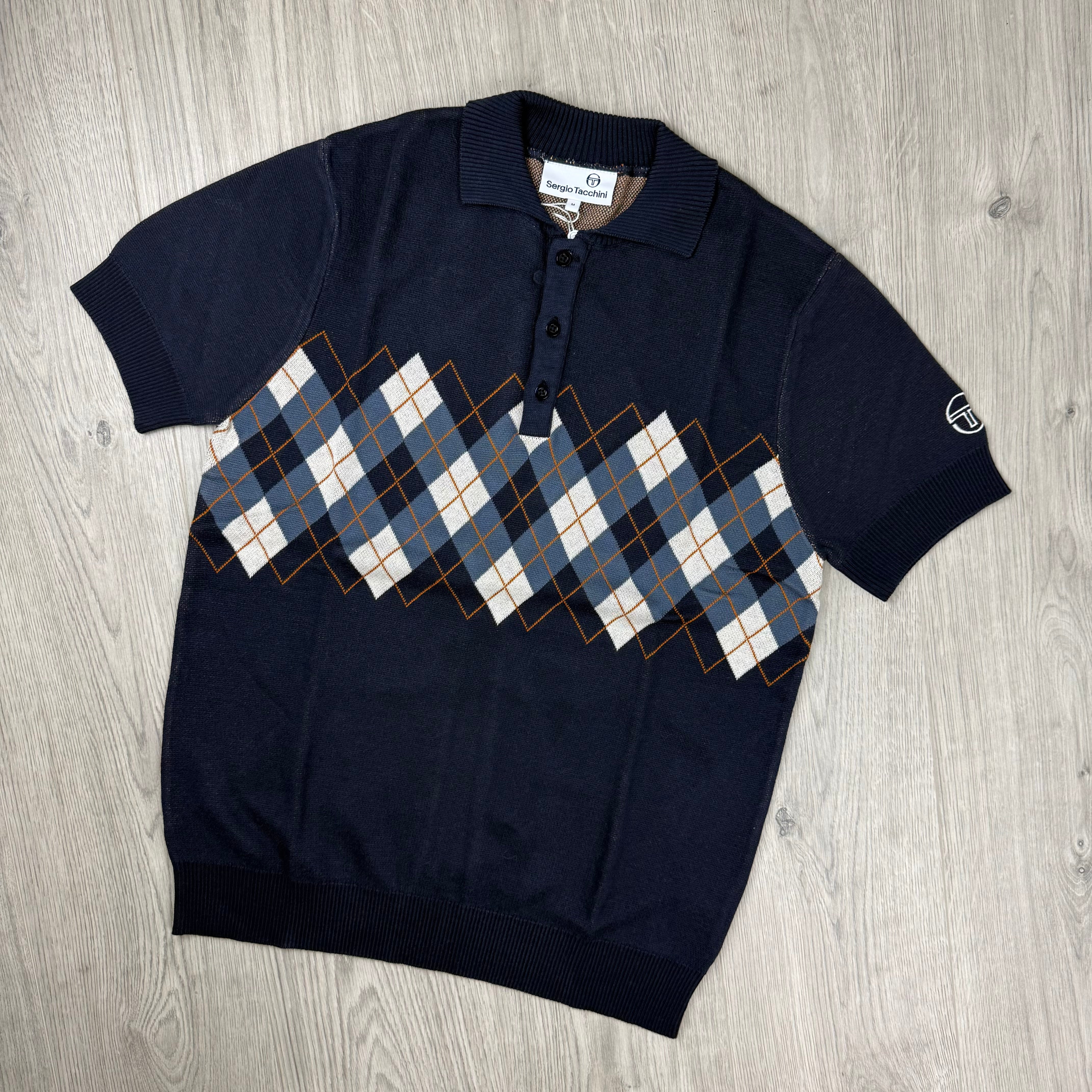 Sergio Tacchini 'Carezza' Knit Polo Shirt - Maritime Blue