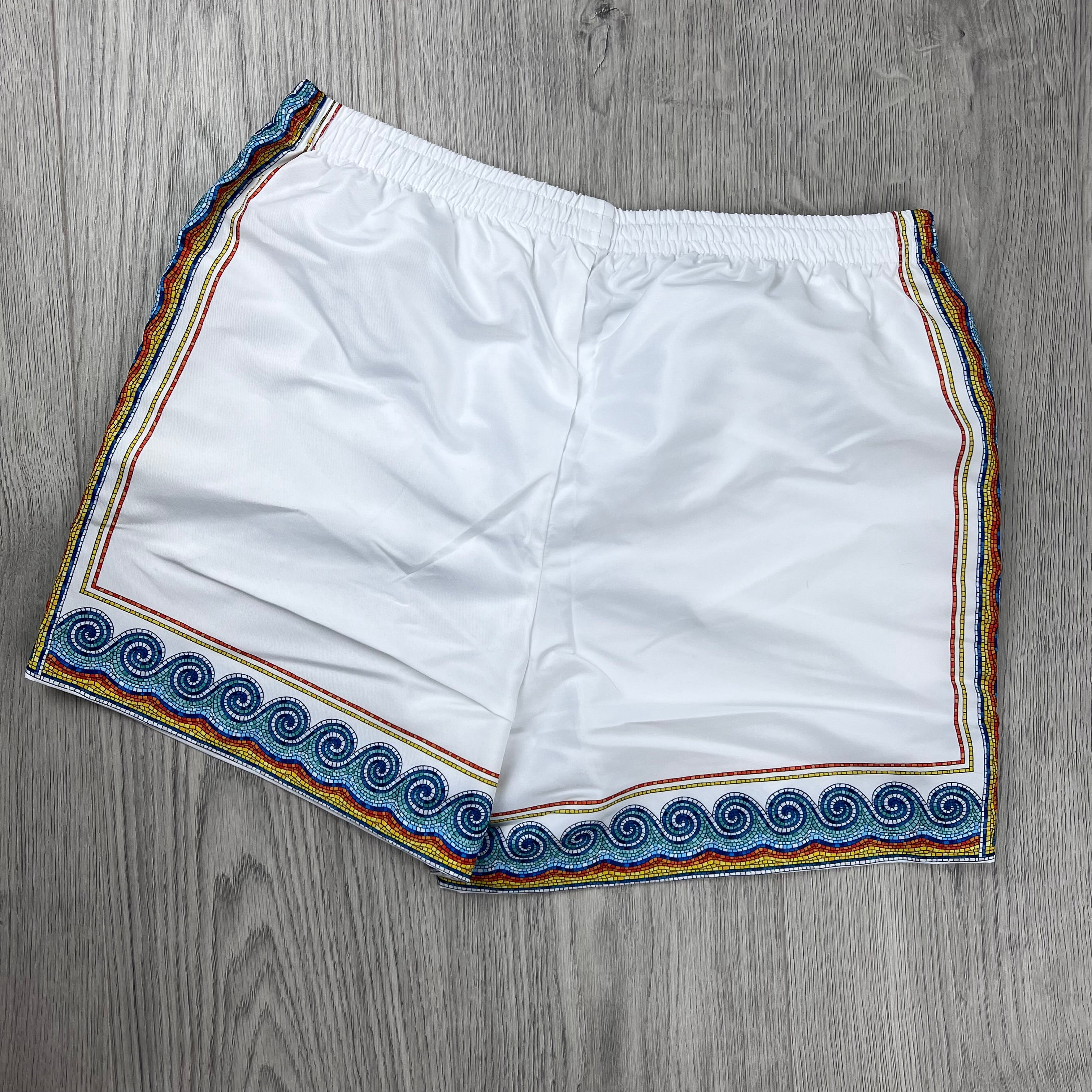 Casablanca 'Greco Wave' Swim Shorts - White
