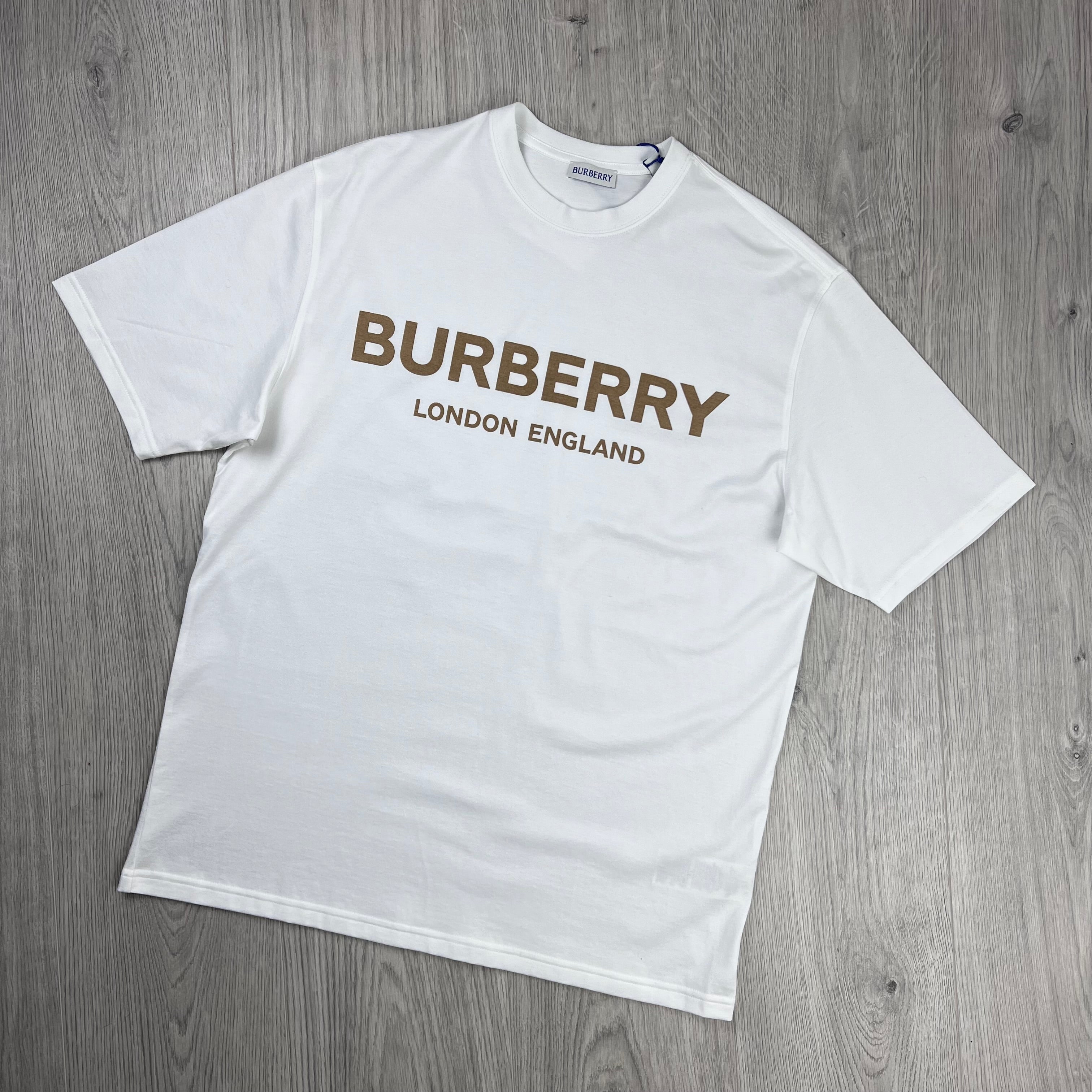 Burberry | Men's 'Ellison' Printed T-Shirt | White | Outlet Sale