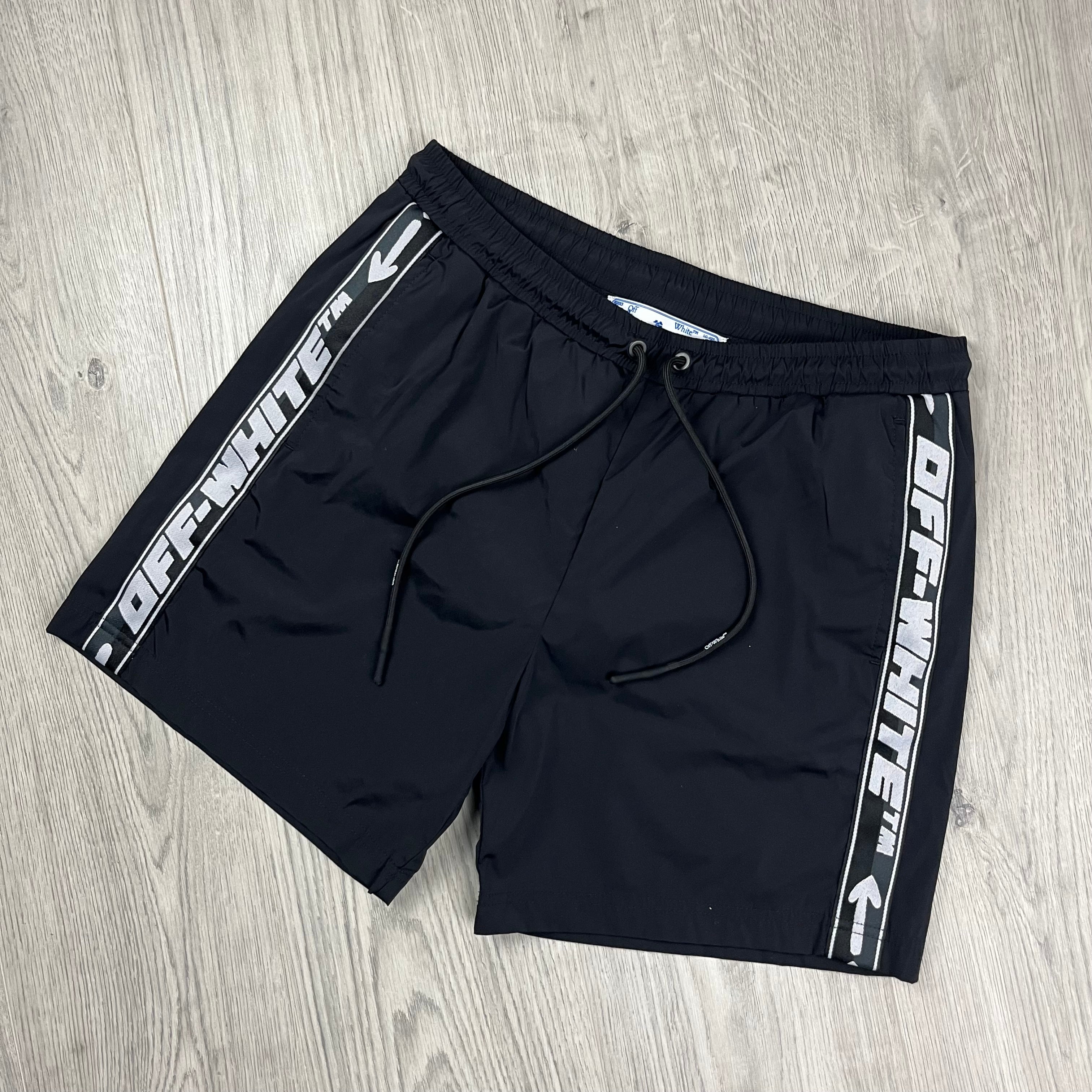 Off-White Tape Swim Shorts - Black