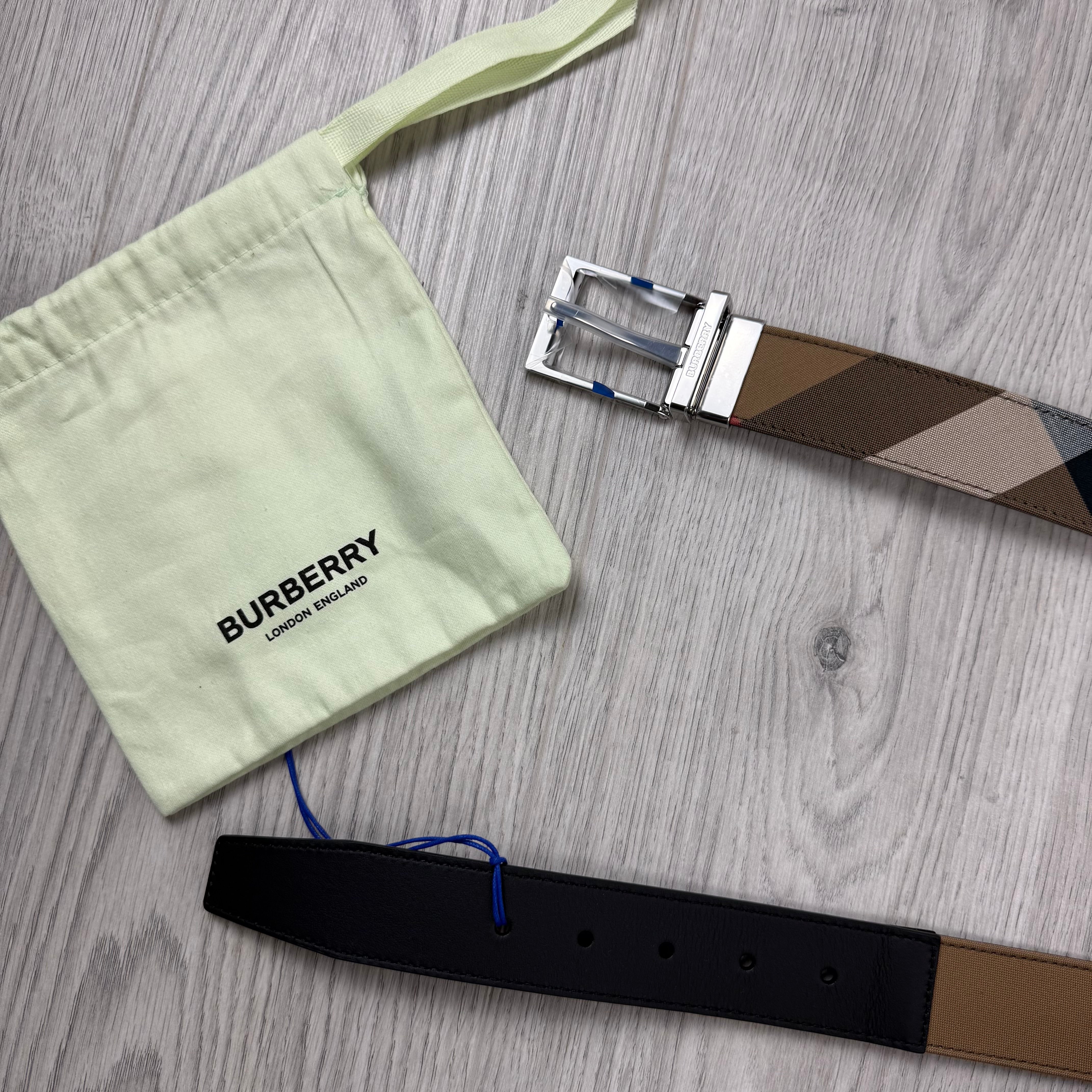 Burberry Reversible 'Louis' Belt - Taupe Brown