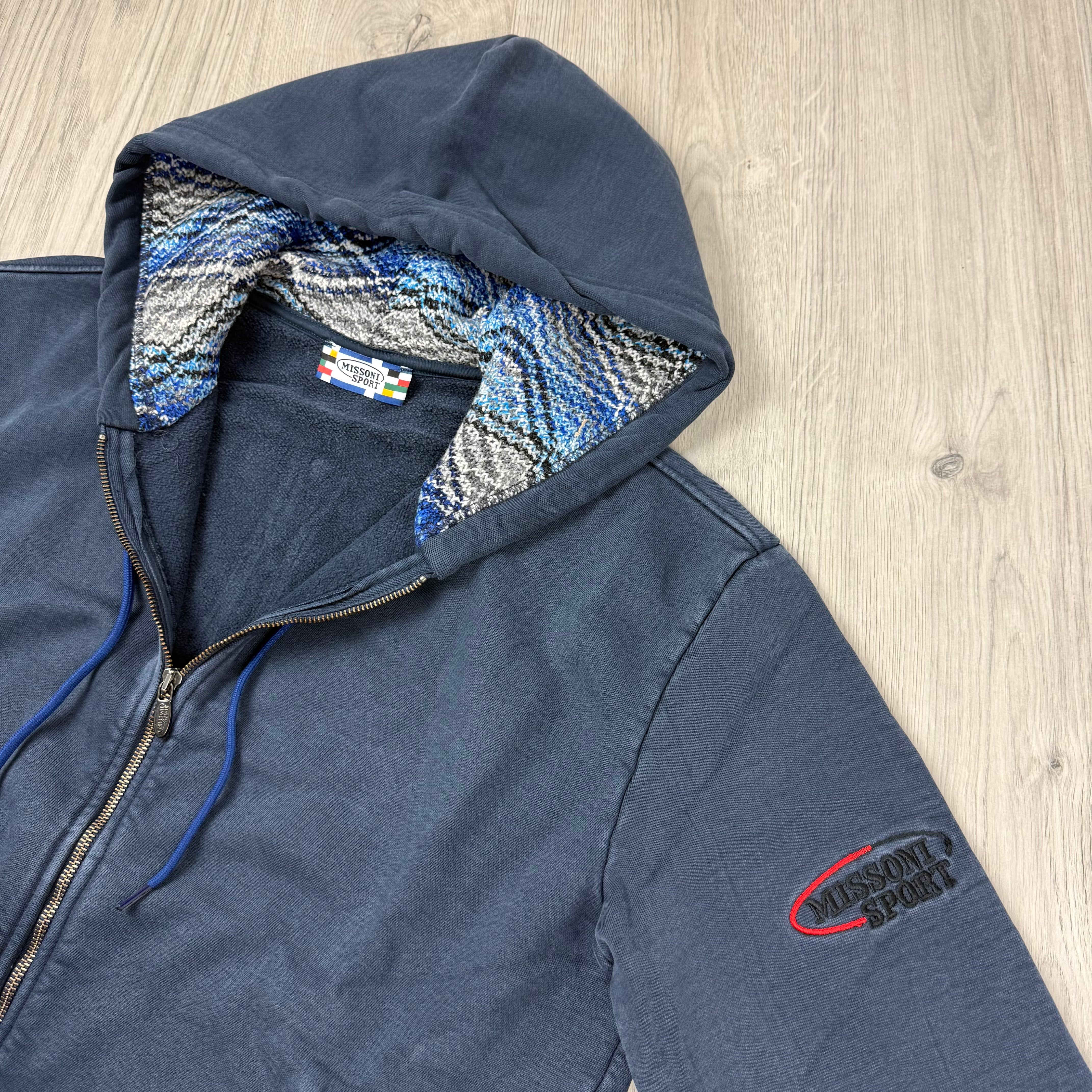 Missoni | Men's Sport Knit Hoodie | Dark Blue | Outlet Sale