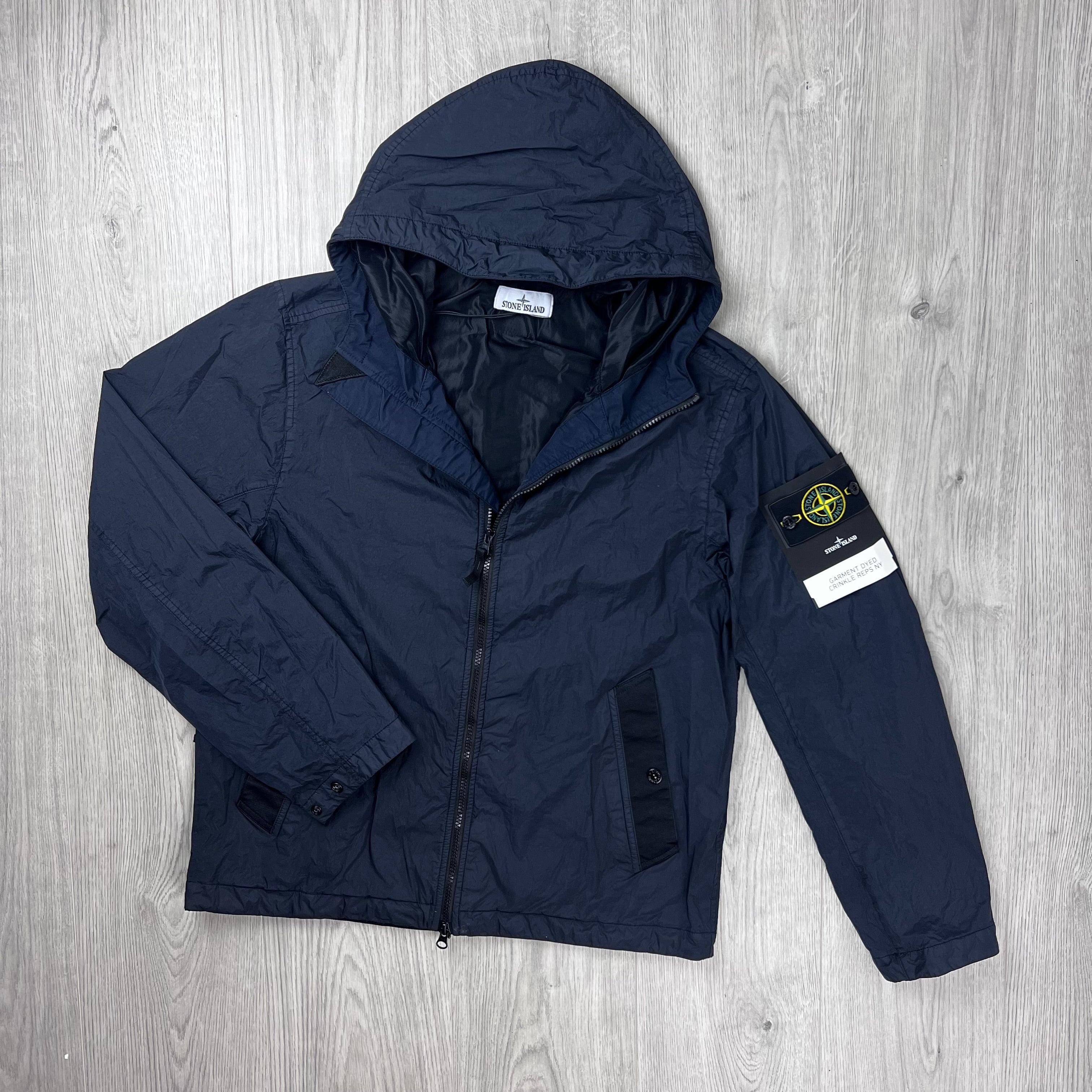 美品 ストーンアイランド STONE  ジャケット GARMENT DYED CRINKLE REPS NY テーラード ナイロン S ネイビー Stone Island | Men's Crinkle Reps NY Jacket | Navy | Outlet Sale