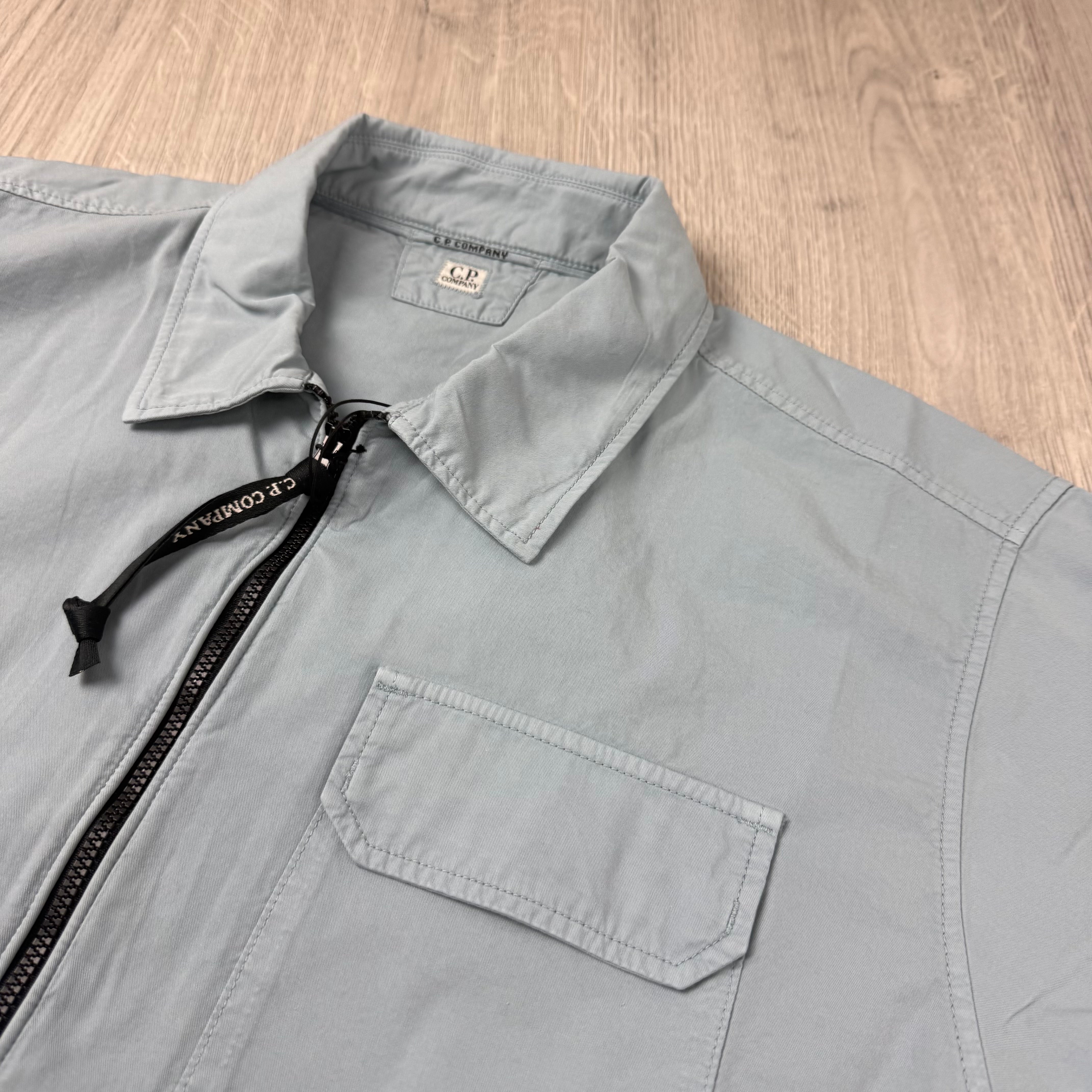 CP Company Zip Overshirt - Silver Blue