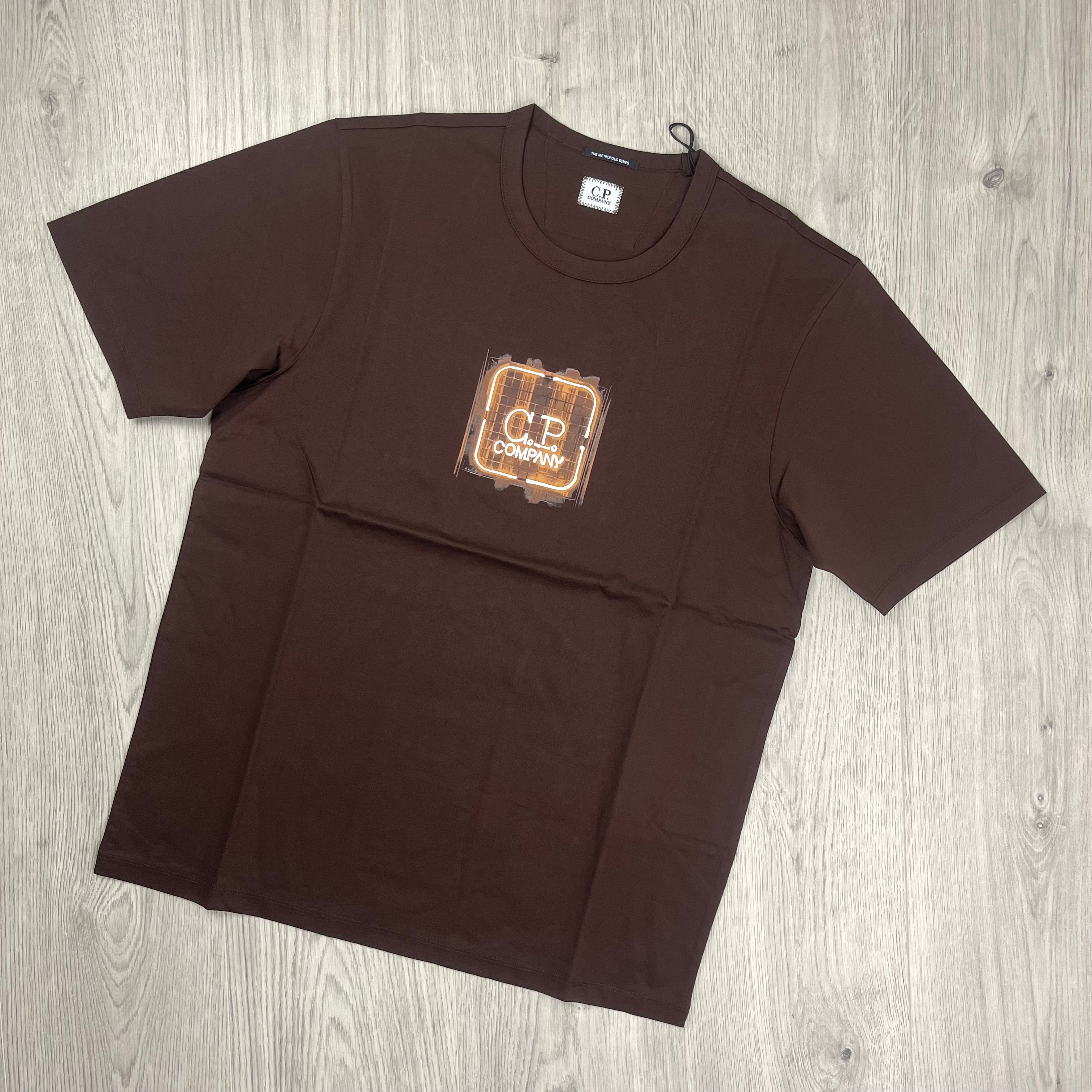 CP Company Metropolis Series T-Shirt in Rum Raisin. On sale at Open Attire.