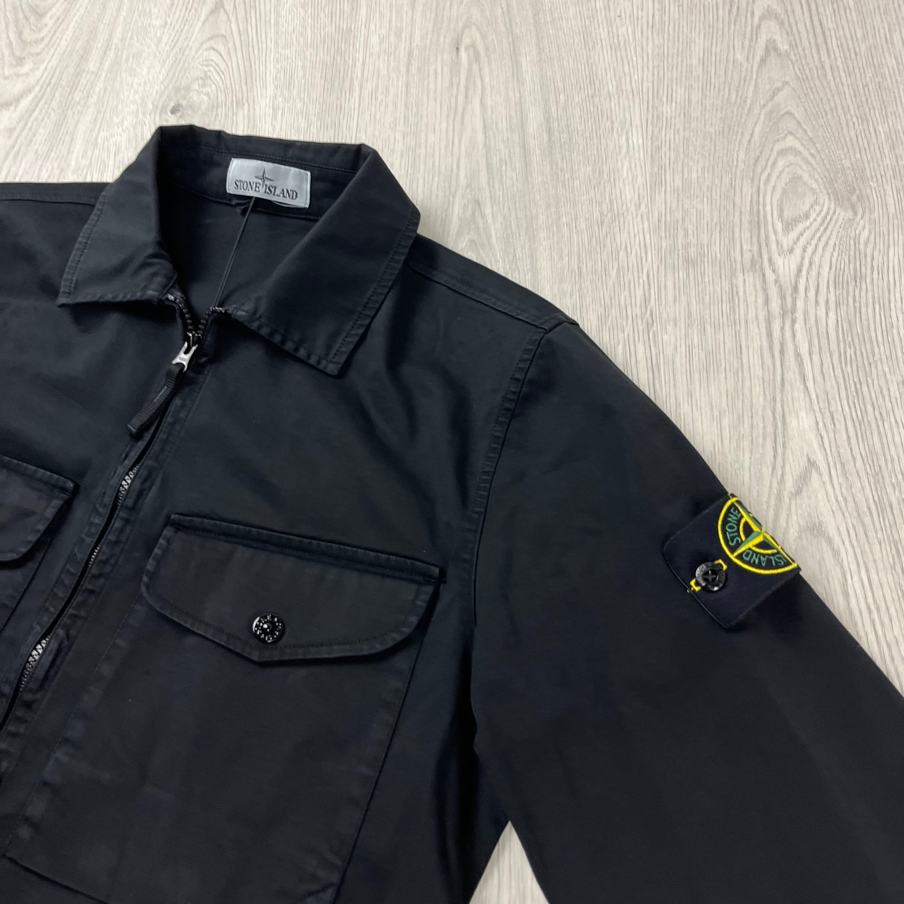 Stone Island Zip Overshirt - Black