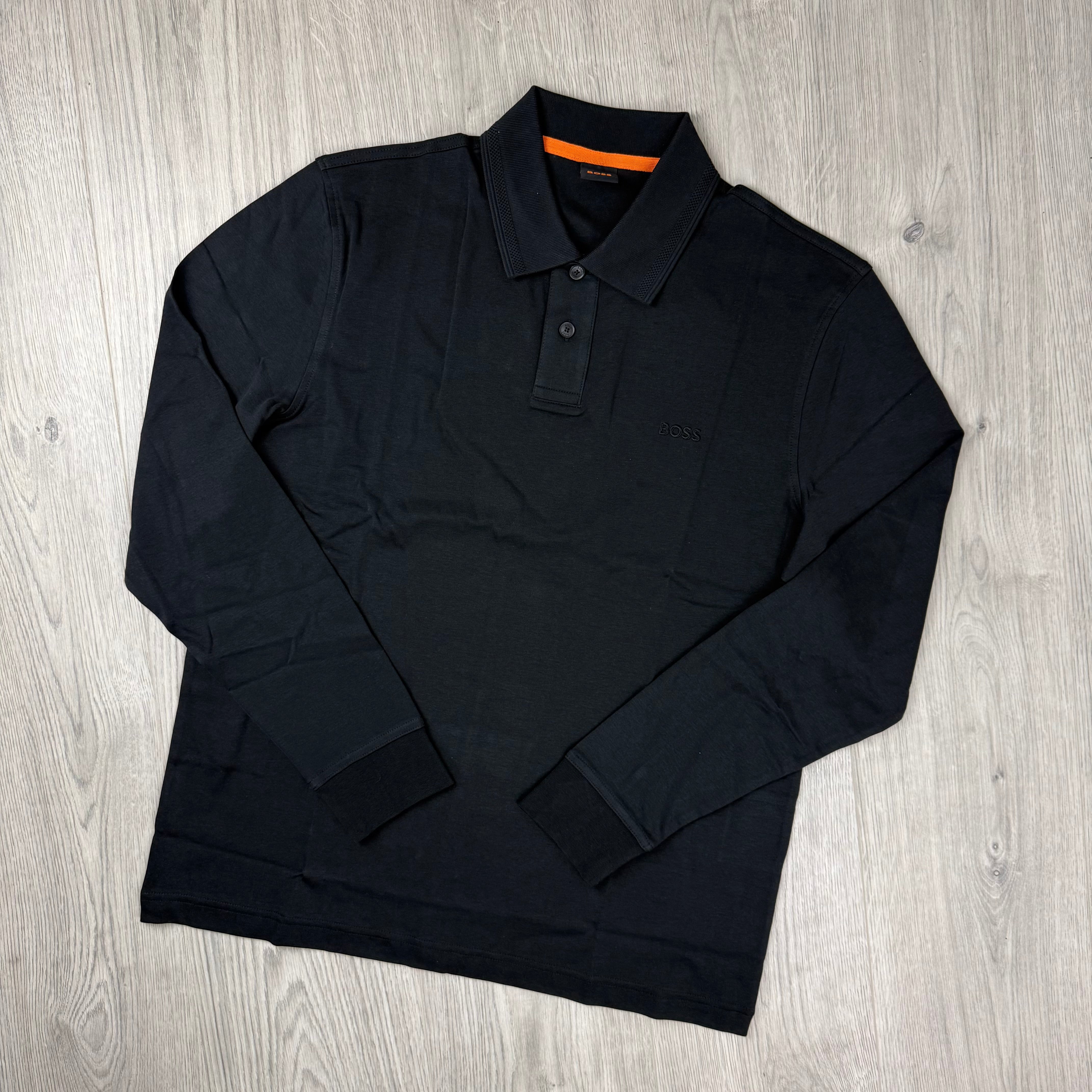 Hugo Boss Long Sleeve Polo Shirt - Black